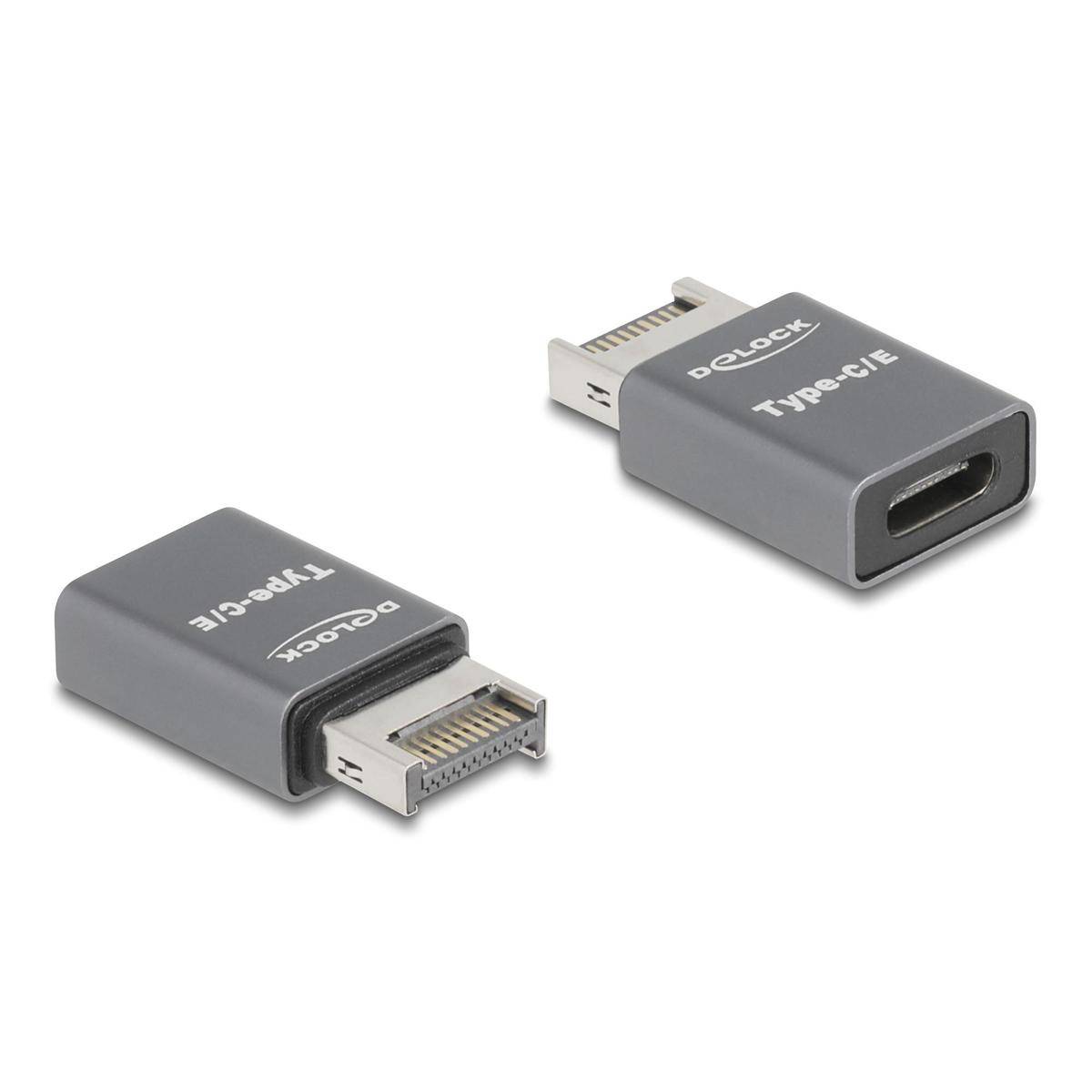 67234 - Delock Adapter USB 10 Gbps Typ-E Key A Stecker zu USB Type-C™ Buchse Metall