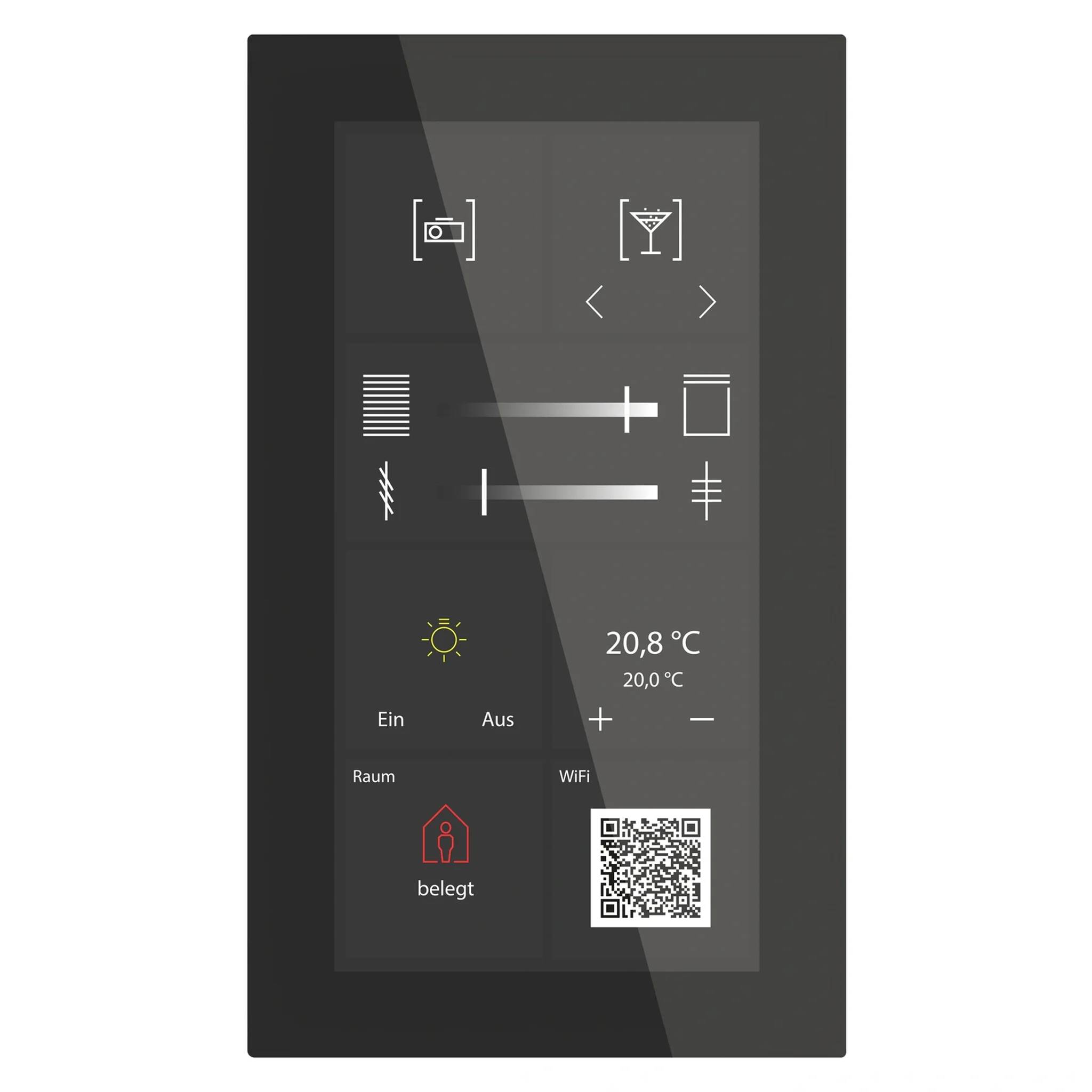 MDT KNX Glas Touch Smart Plus 6 Zoll, KNX Secure, Schwarz, 1 Stk.