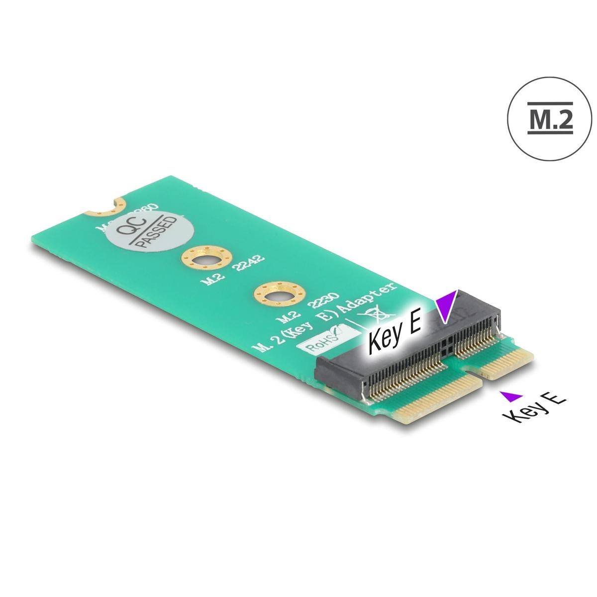 64340 - Delock Adapter M.2 Key E Stecker zu M.2 Key E Slot – Portschoner und Verlängerung