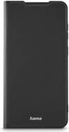 Ein schwarzes, rechteckiges Smartphone von hinten gesehen, das ein einfaches Design mit abgerundeten Kanten und einer Lichtreflektion auf seiner Oberfläche zeigt.