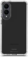 Ein schwarzes Smartphone-Etui mit einer großen Kameraaussparung in der oberen linken Ecke, entworfen für eine doppelte Kameraeinrichtung, von hinten gezeigt.