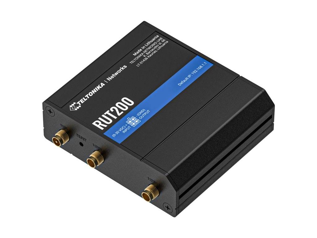 Teltonika RUT200 - Wireless Router - WWAN 2,4GHz - 4G - 2G - 3G - an DIN-Schiene