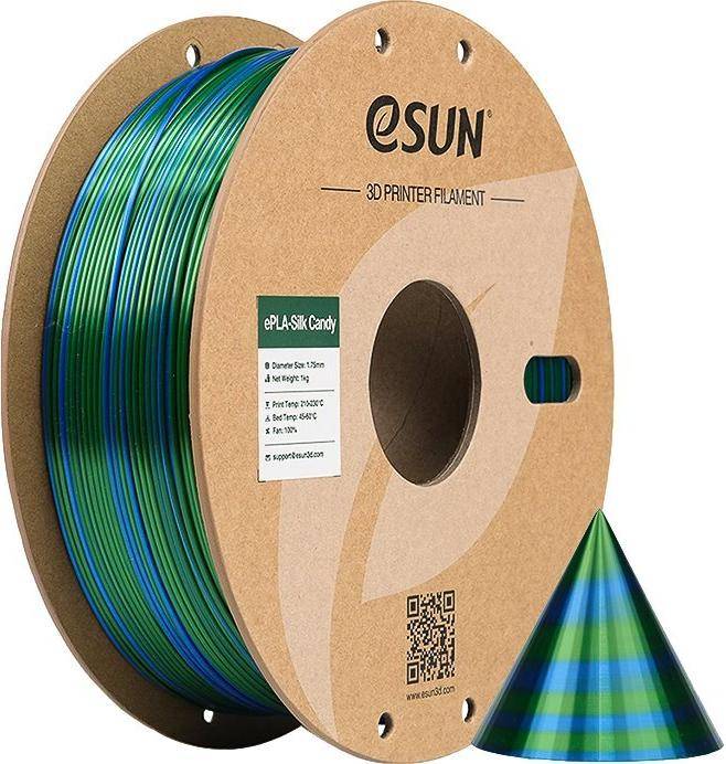 EPLA-SILK CANDY 1,75mm BLUE GREEN 1kg ESUN 3D FILAMENT (EPLA-SILK CANDY175UG1)