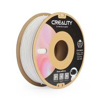 Spule mit weißem Creality-3D-Druckerfaden mit schwarz und gold gekennzeichneter Verpackung.