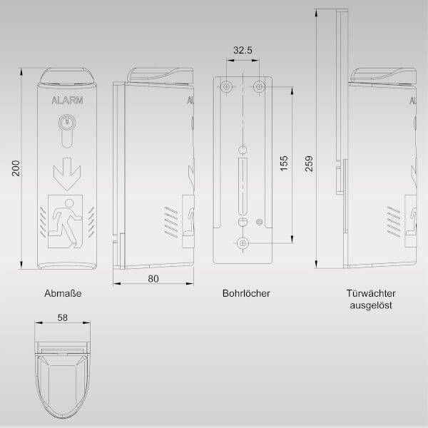 wolk Einhand-Türwächter mit Voralarm