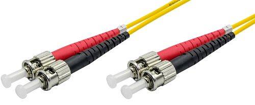 Ekivalan LWL Duplex Patchkabel OS2, 9/125 µm, ST/ST, gelb, 0,5 m