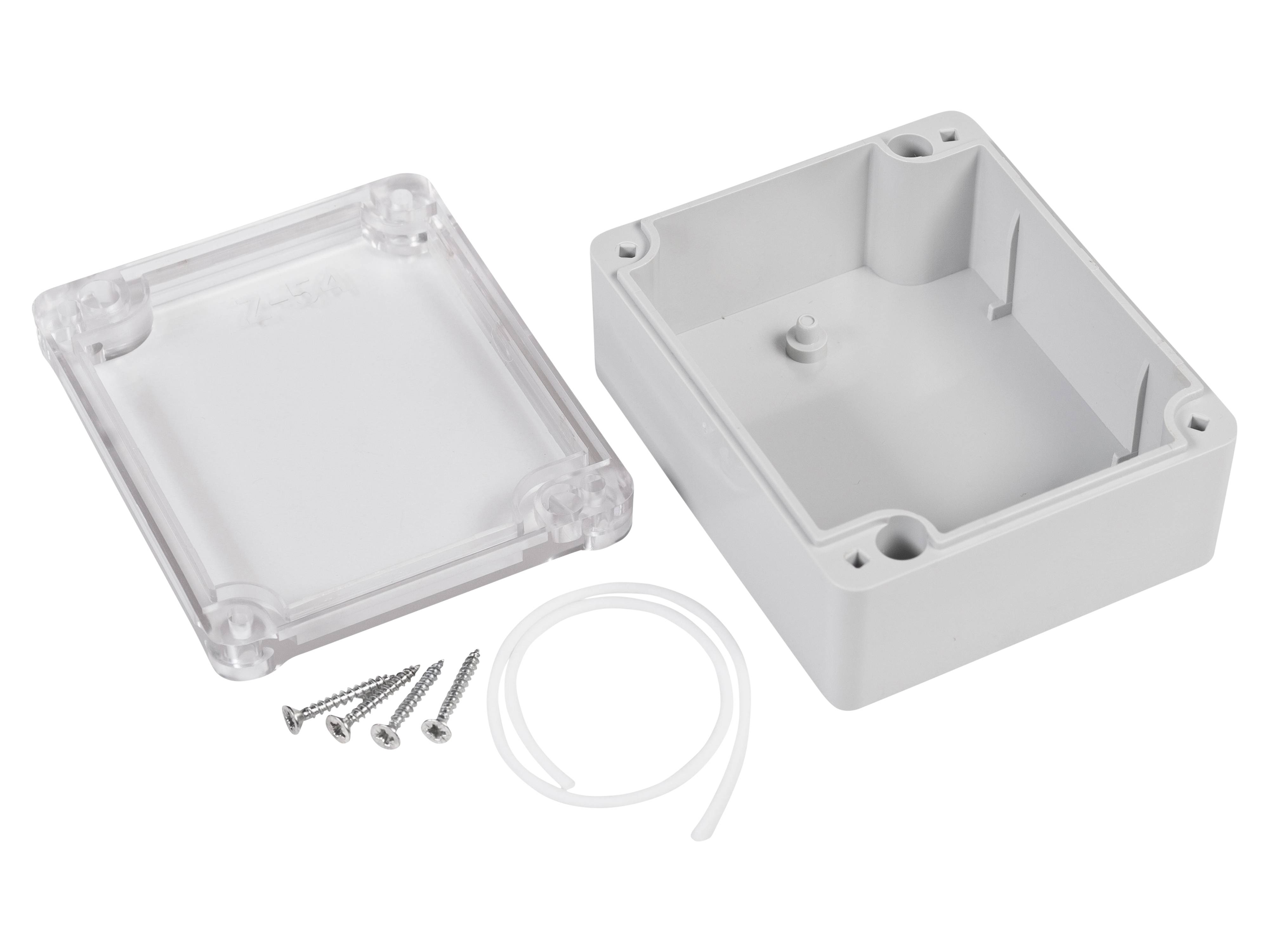 POLLIN ABS-Gehäuse 4U63090804437, 89x75x41 mm, IP65, Glasklarer Deckel