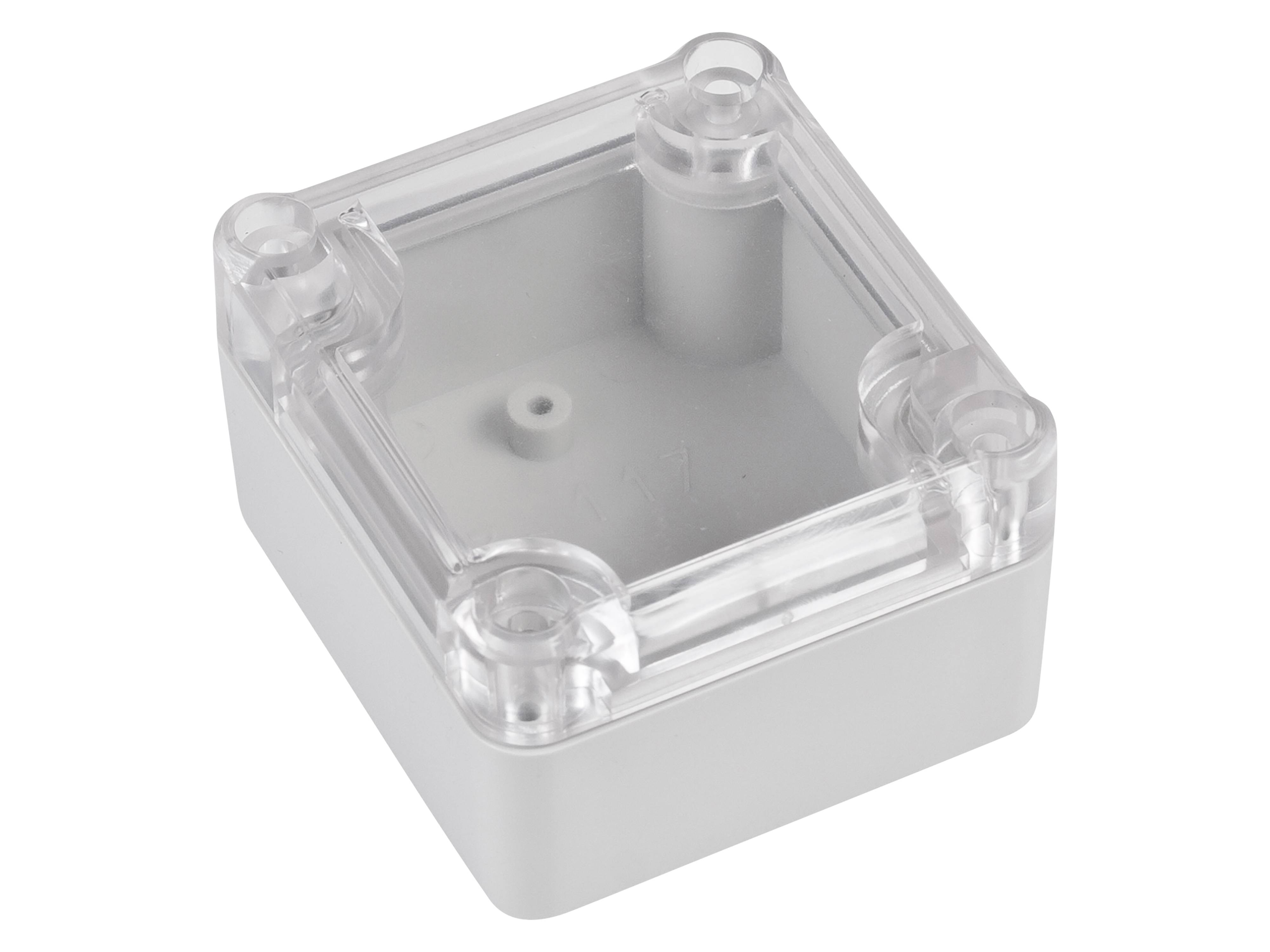 POLLIN ABS-Gehäuse 4U63060604037, 63x57x37 mm, IP65, Glasklarer Deckel