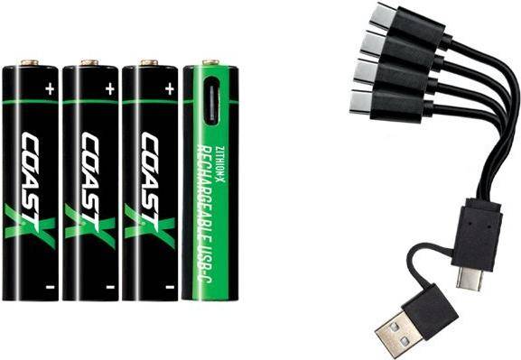 Coast Products 1x4 Coast Zithion-X Micro AAA Akku USB-C Ladeanschl