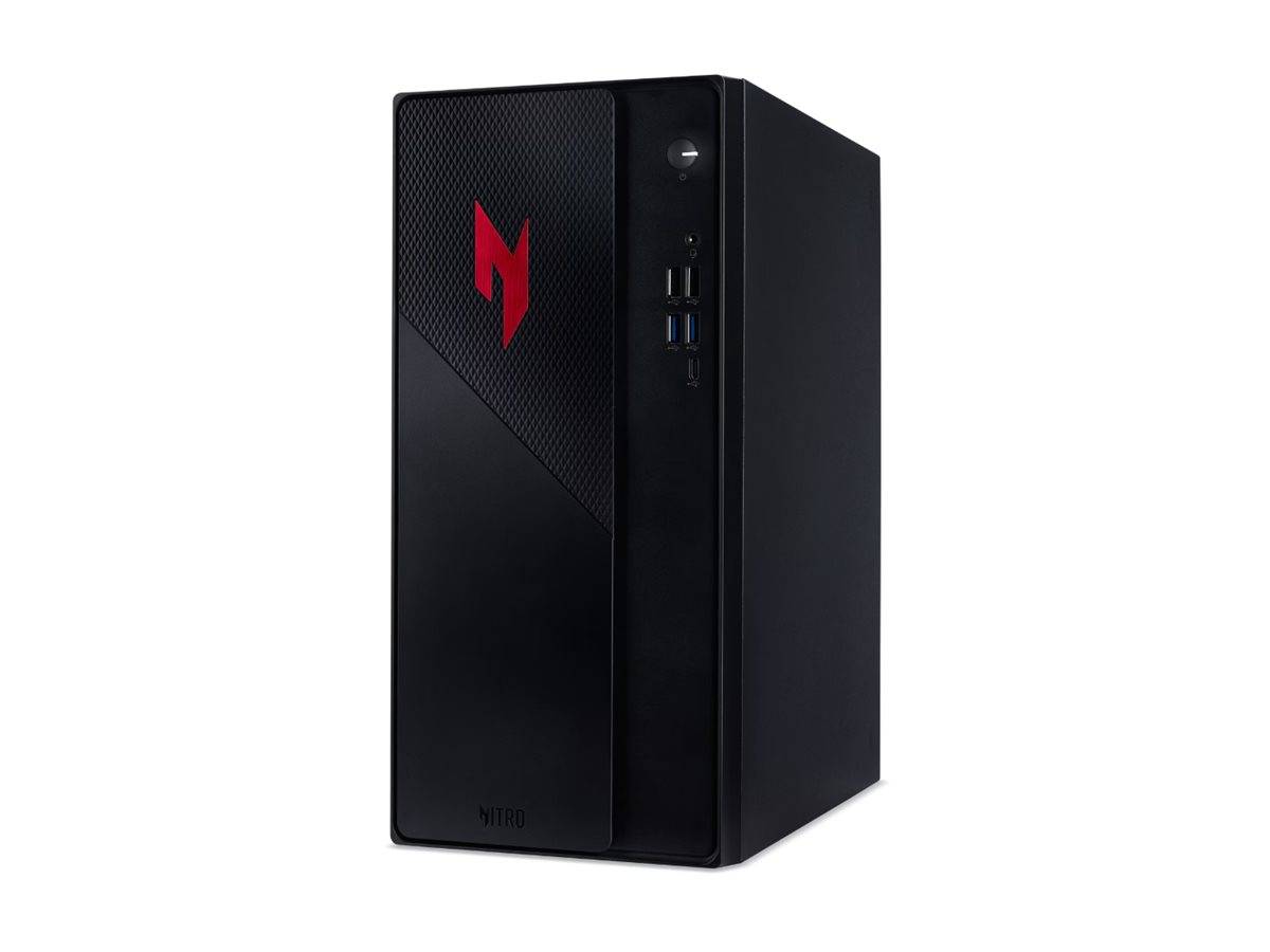 Schwarzer Acer Predator Desktop-Turm mit rotem Predator-Logo auf der Frontplatte.
