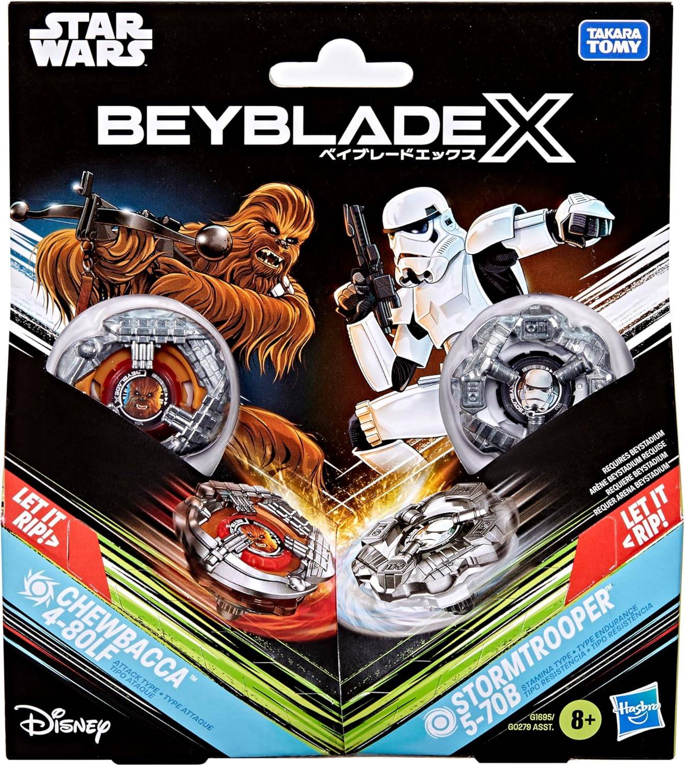 Hasbro Beyblade X Star Wars Collab Chewbacca 4-80LF vs. Sturmtruppler 5-70B 8+