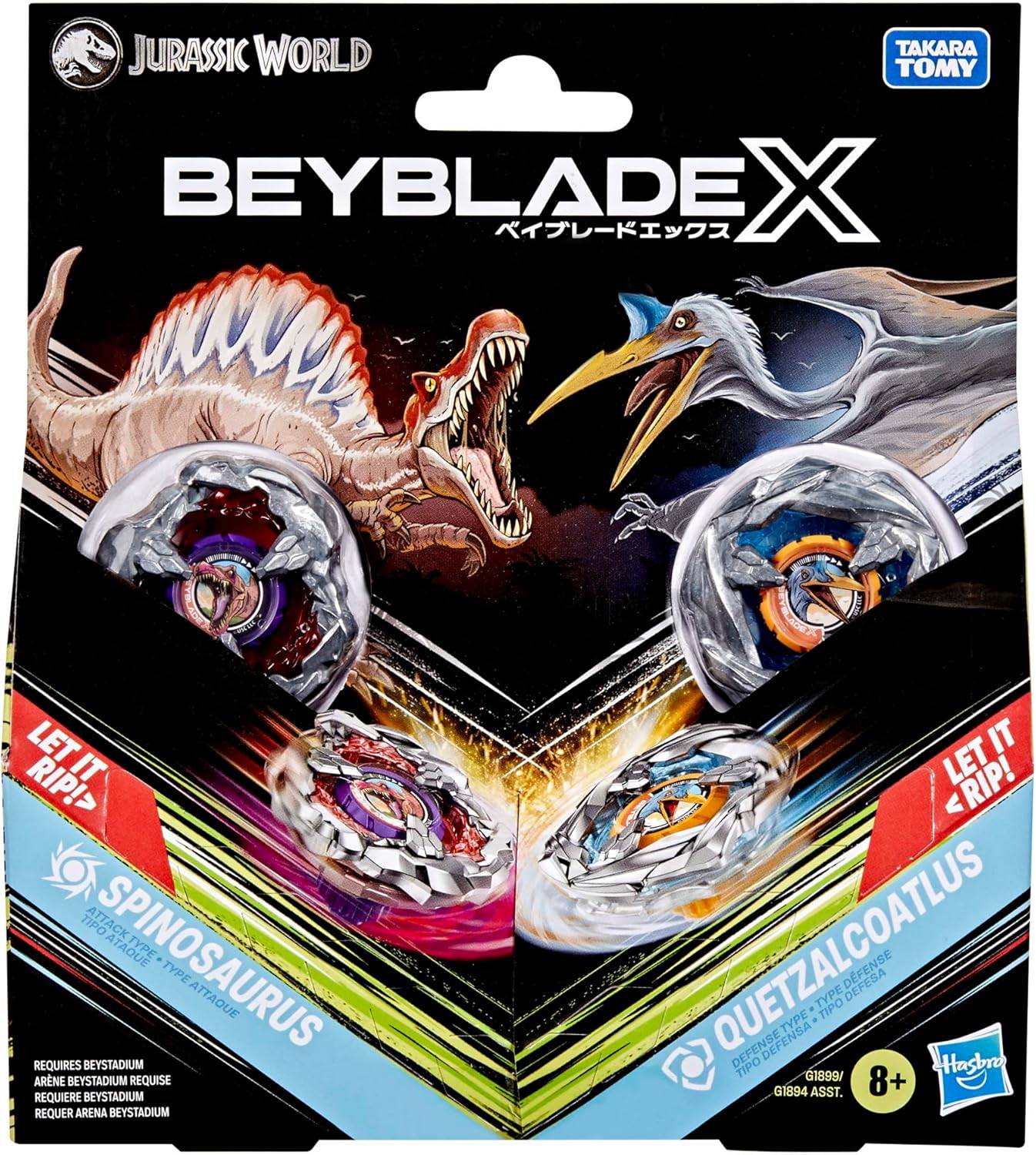 Hasbro Beyblade X Jurassic World Collab Spinosaurus Quetzalcoatlus Multipack 8+