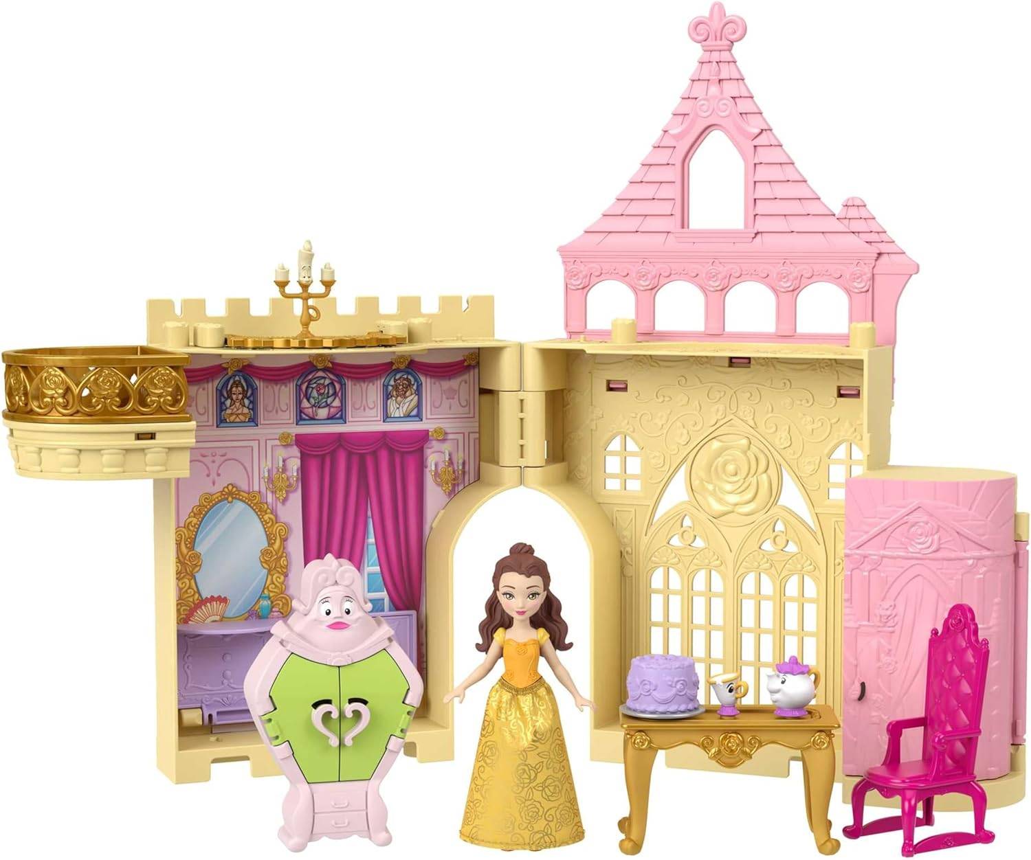 Mattel Disney Prinzessin Belles Stapelschloss Puppenhaus Puppe 9 Teilen JDP54 3+