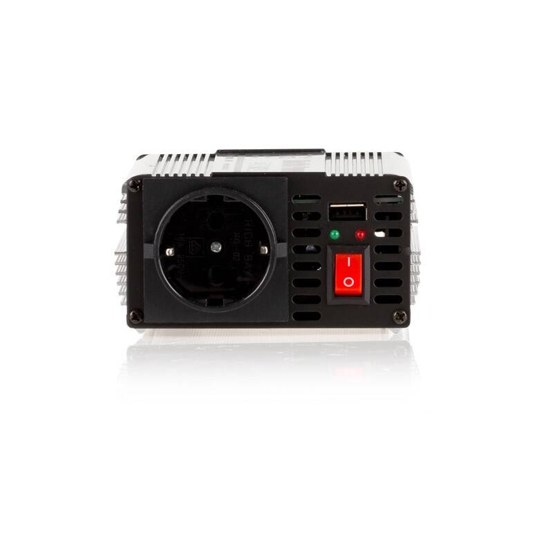 alca® Spannungswandler 12 V auf 230 V 150 W Wechselrichter mit USB für Pkw 300 W Maximalleistung, USB-Ausgang 5 V/500