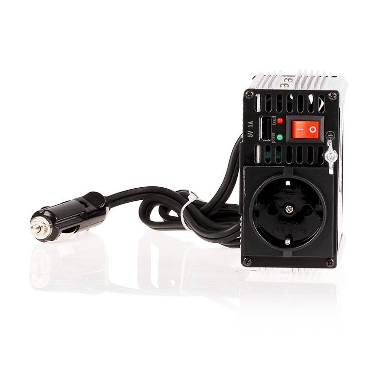 alca® Spannungswandler 12 V auf 230 V 150 W Wechselrichter mit USB für Pkw 300 W Maximalleistung, USB-Ausgang 5 V/500