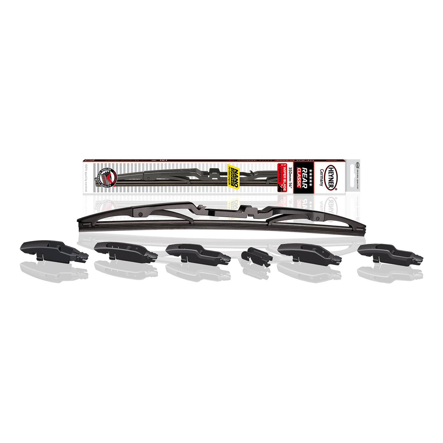 HEYNER® Heckwischerblatt REAR CLASSIC 14 Zoll / 350 mm mit Adapter Bügel-Heckscheibenwischer für traditionelle