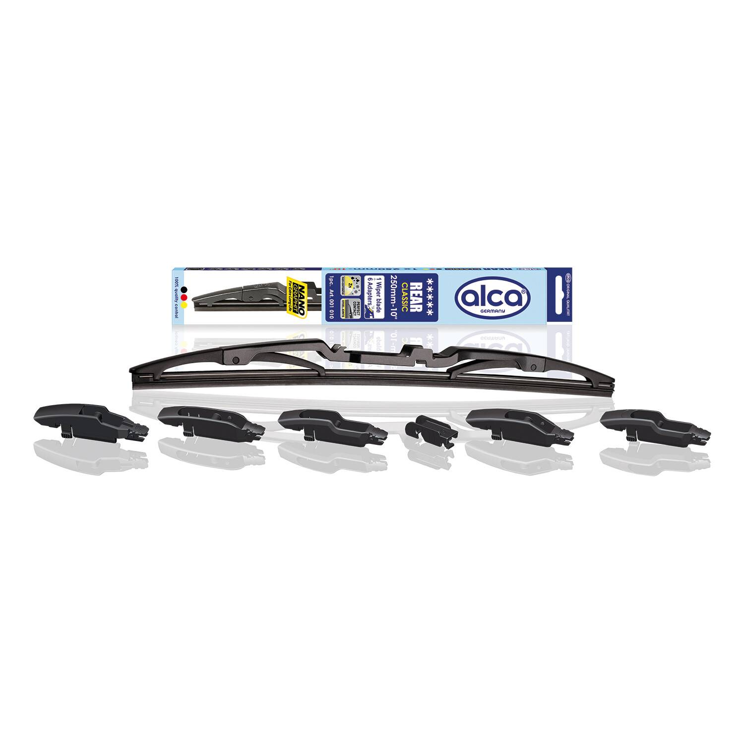 alca® Heckwischerblatt REAR CLASSIC 10 Zoll / 250 mm mit Adapter Bügel-Heckscheibenwischer für traditionelle