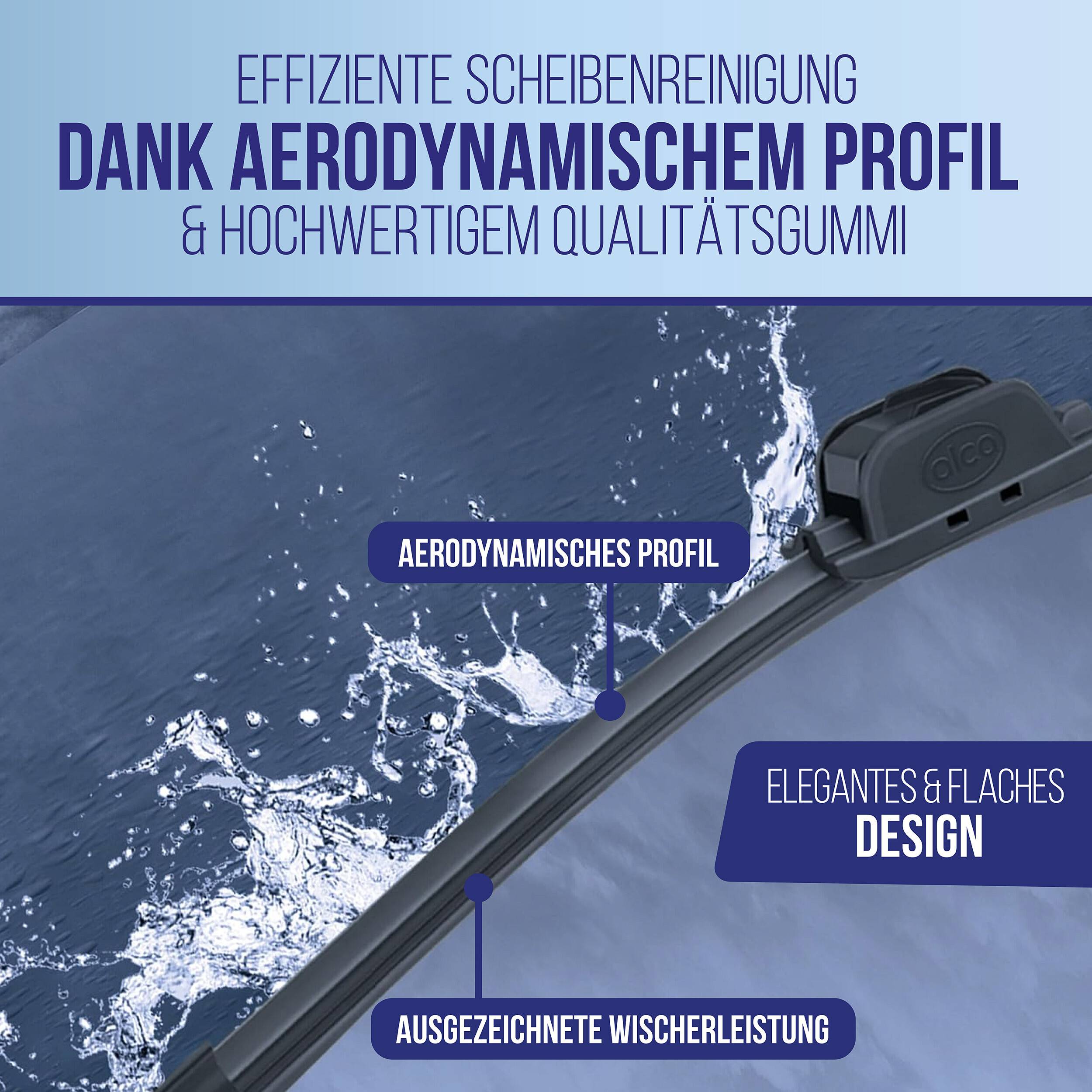 alca® Scheibenwischer ideal für DAEWOO LEMANS (09.1990 - 07.1995) U-FLAT Flachbalkenwischer