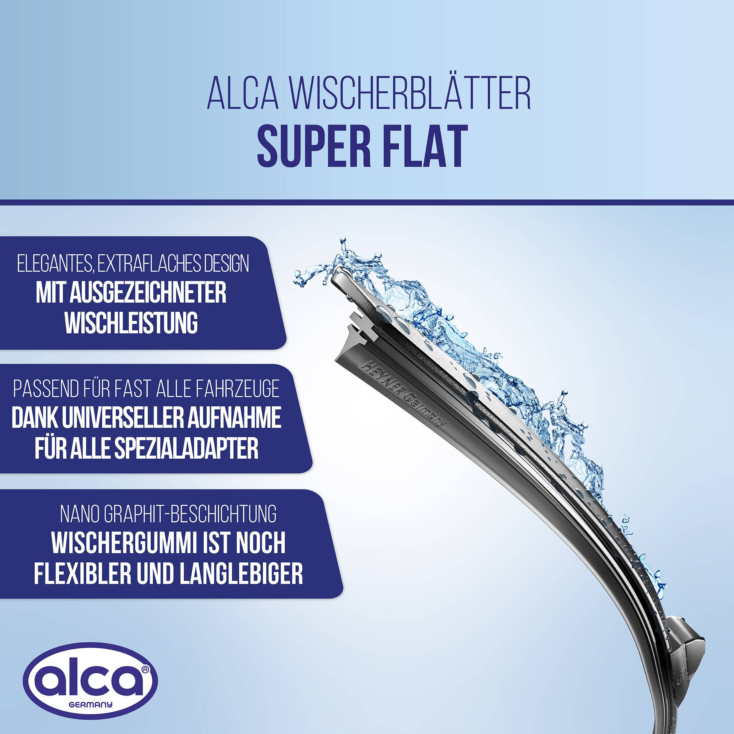 alca® Scheibenwischer passend für MAZDA MX-6 (10.1987 - 01.1997) SUPER FLAT Flachbalkenwischer