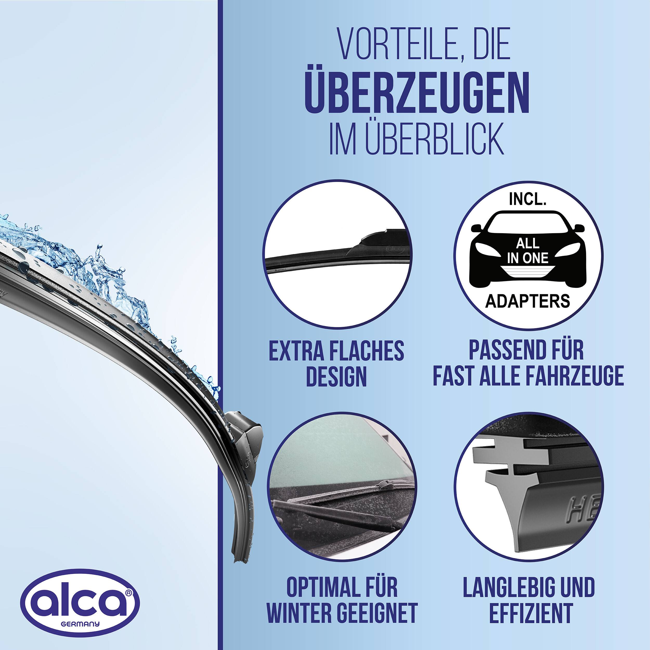 alca® Scheibenwischer passend für MAZDA MX-6 (10.1987 - 01.1997) SUPER FLAT Flachbalkenwischer