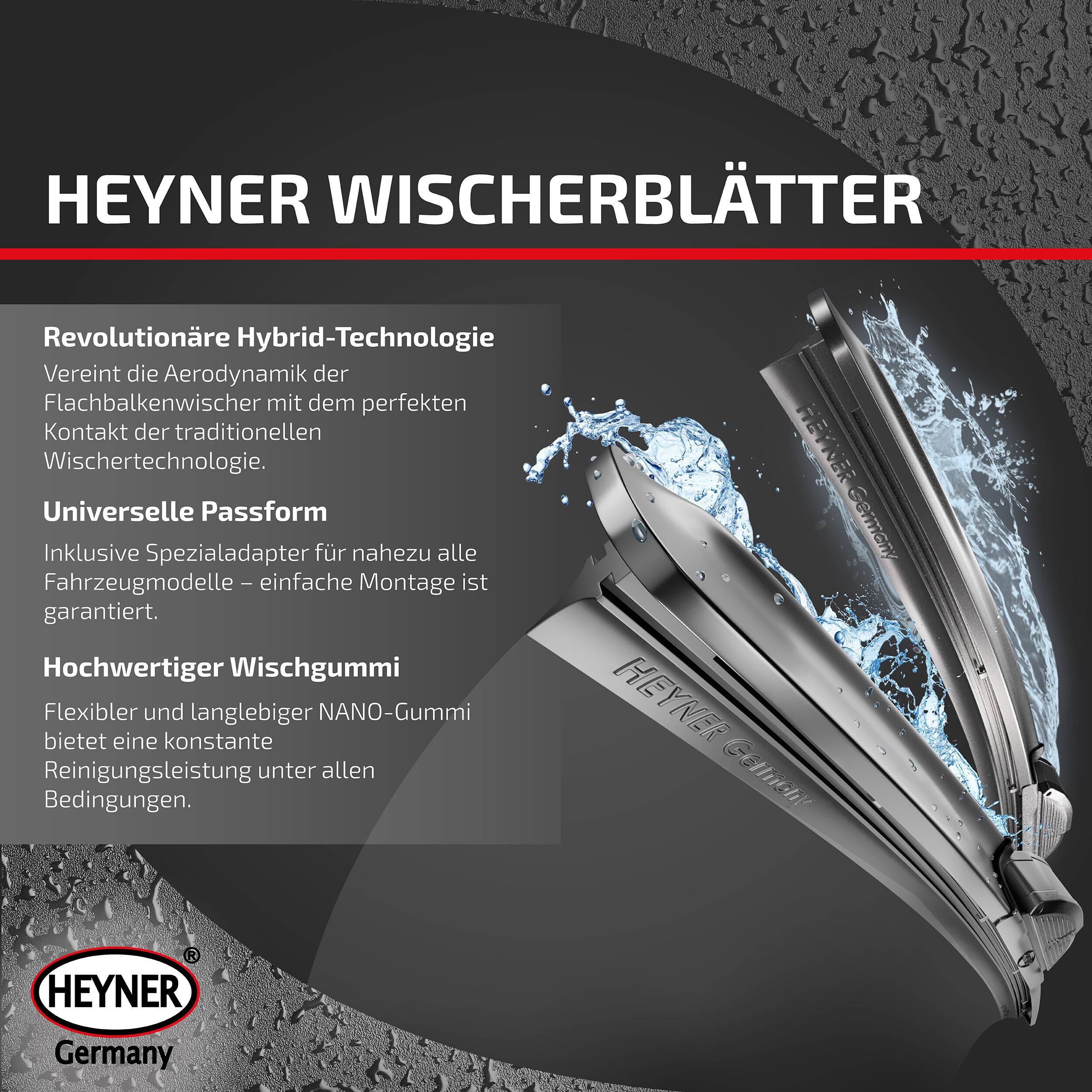 HEYNER® Scheibenwischer komp. mit CHRYSLER VISION (09.1993 - 12.1997) HYBRID Flachbalkenwischer