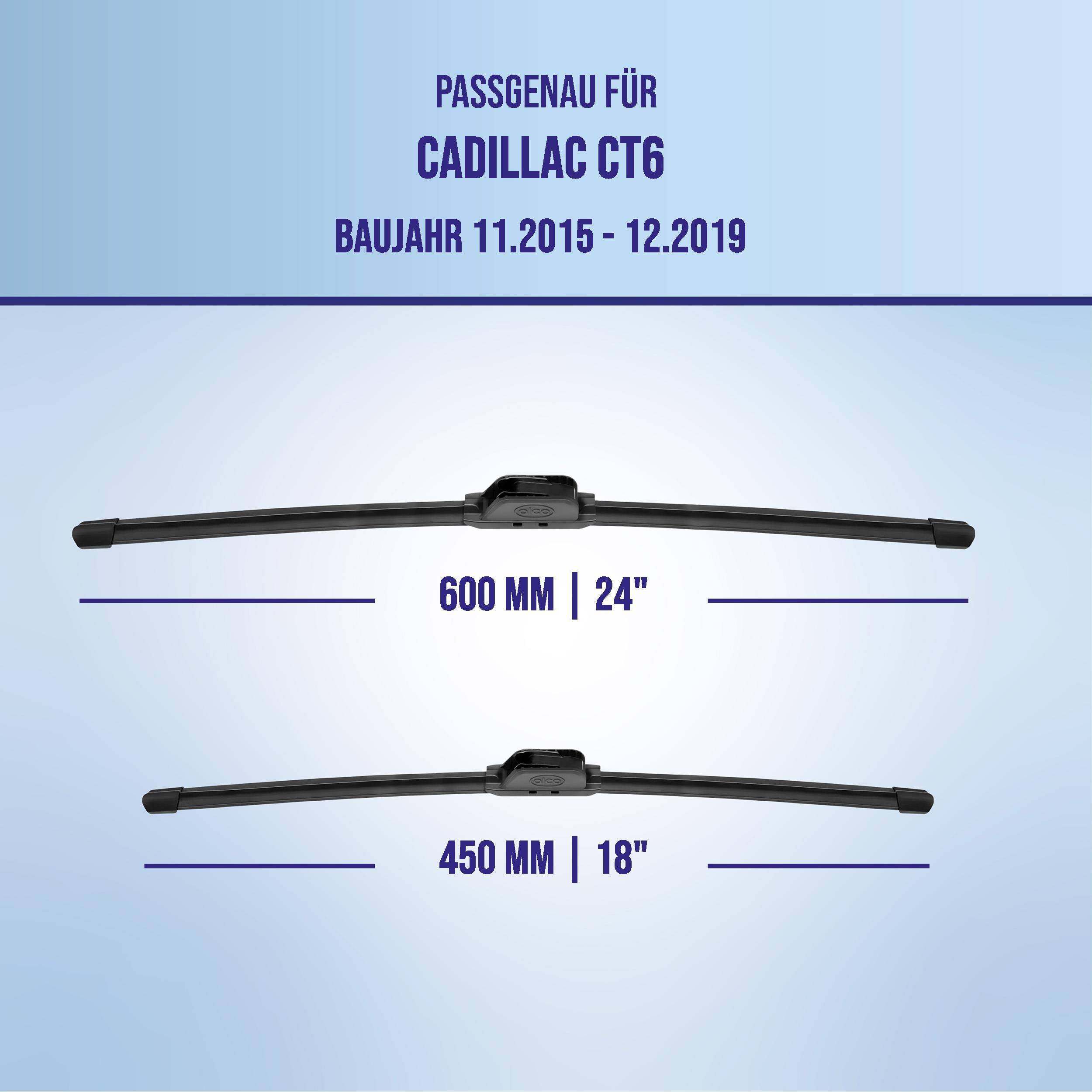 alca® Scheibenwischer ideal für CADILLAC CT6 (11.2015 - 12.2019) U-FLAT Flachbalkenwischer