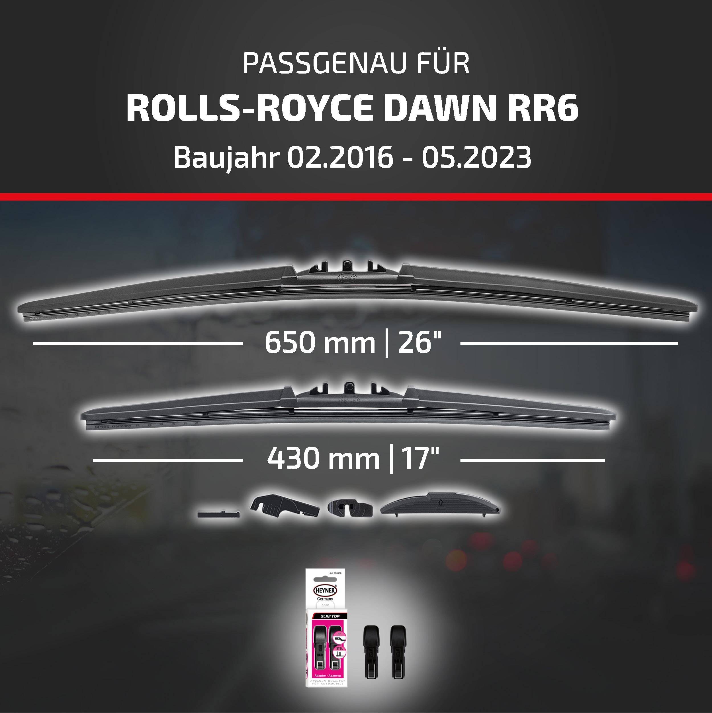 HEYNER® Scheibenwischer komp. mit ROLLS-ROYCE DAWN (02.2016 - 05.2023) HYBRID Flachbalkenwischer