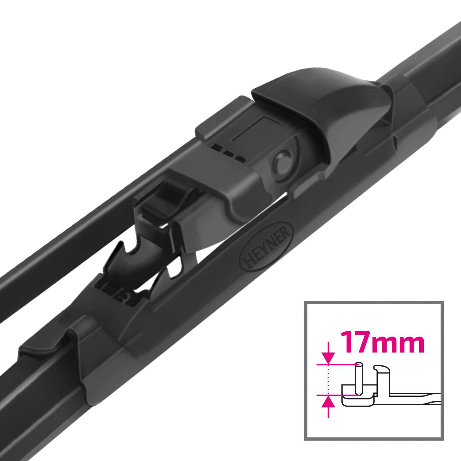 HEYNER® Scheibenwischer komp. mit BUGATTI DIVO (08.2018 - 03.2026) HYBRID Flachbalkenwischer