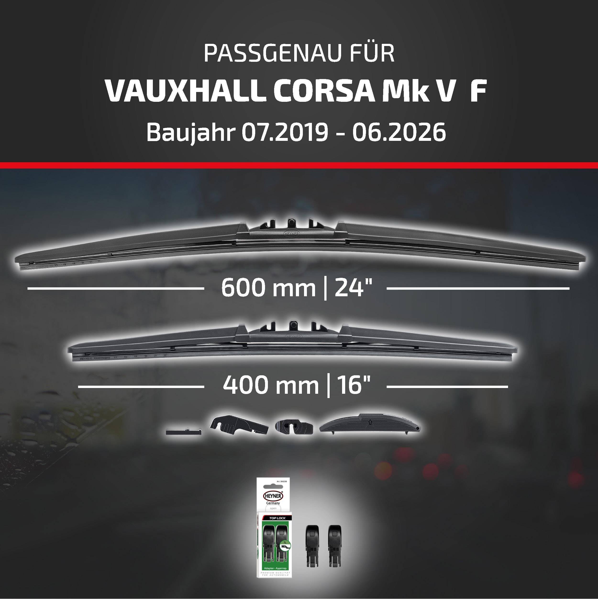 Anzeige zeigt Scheibenwischer für „Vauxhall Corsa Mk V F