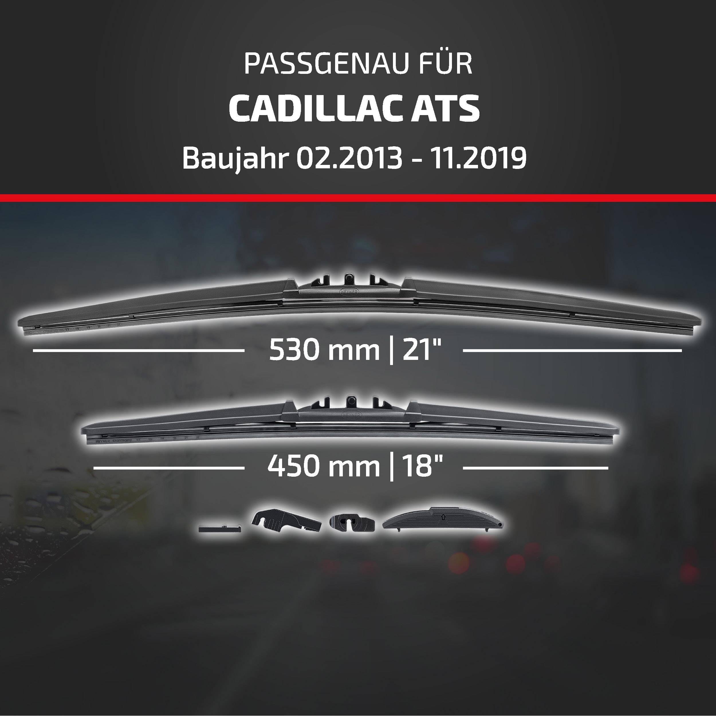 HEYNER® Scheibenwischer komp. mit CADILLAC ATS (02.2013 - 11.2019) HYBRID Flachbalkenwischer