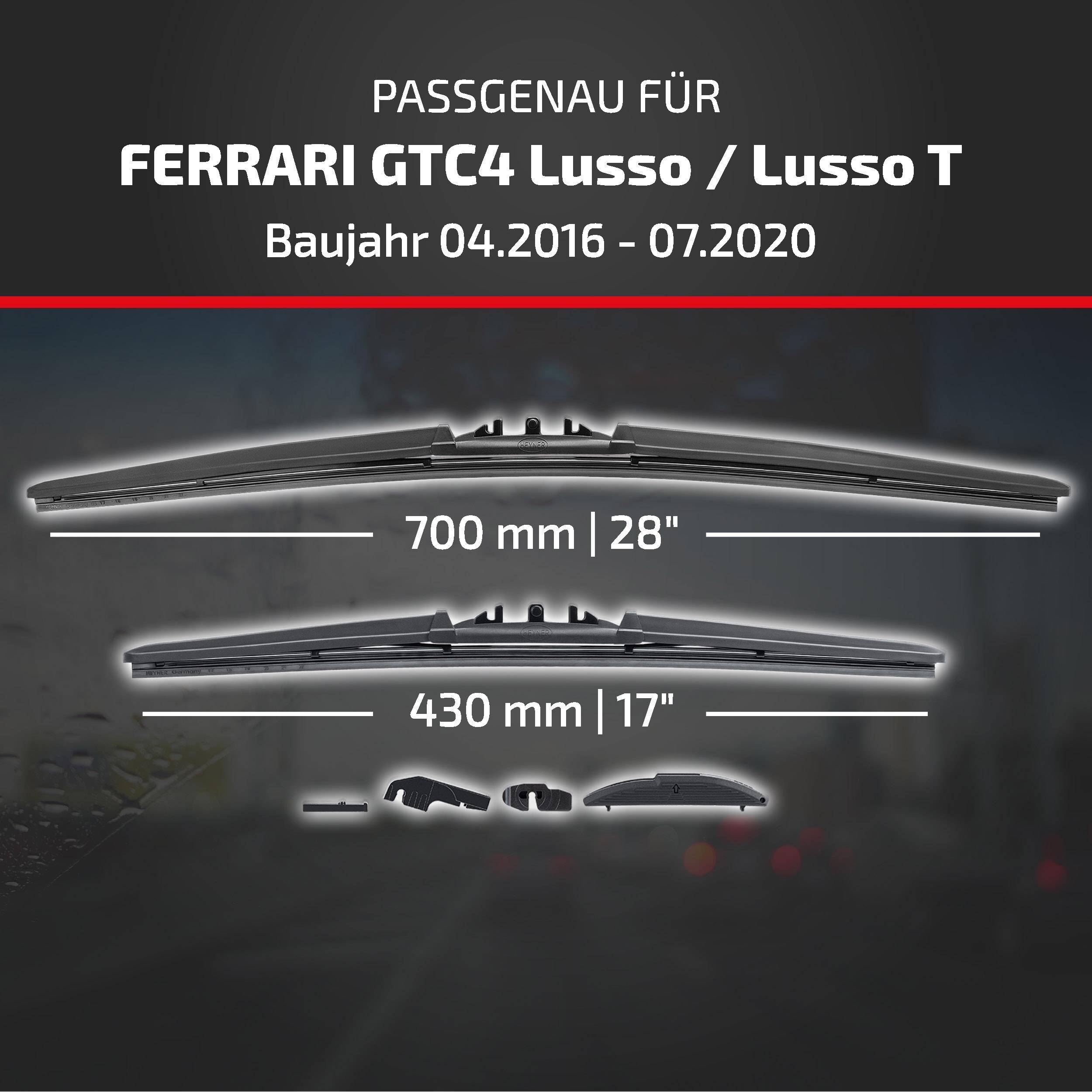 HEYNER® Scheibenwischer für FERRARI GTC4 Lusso / Lusso T 04.2016 - 07.2020, HYBRID Flachbalkenwischer,