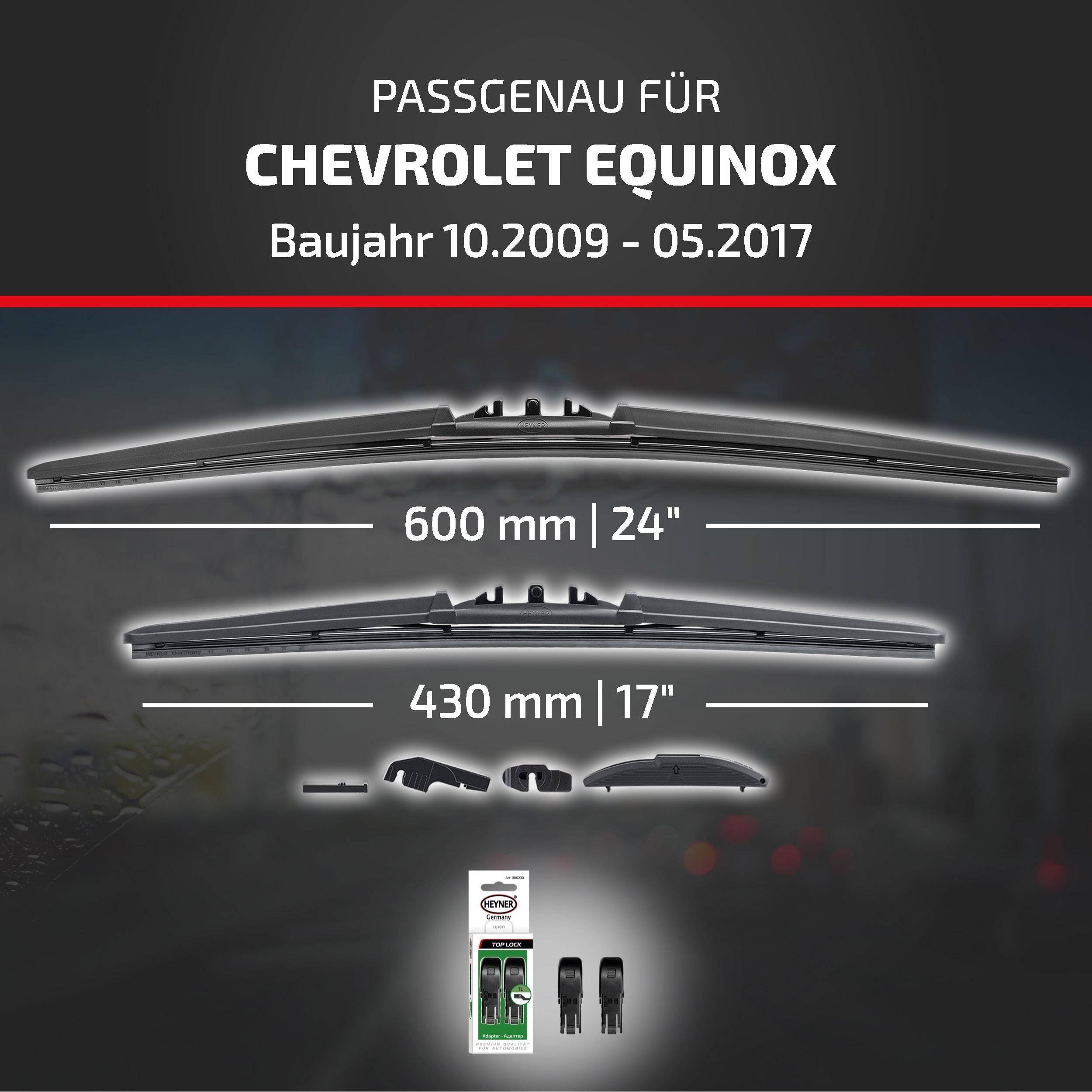 HEYNER® Scheibenwischer komp. mit CHEVROLET EQUINOX (10.2009 - 05.2017) HYBRID Flachbalkenwischer