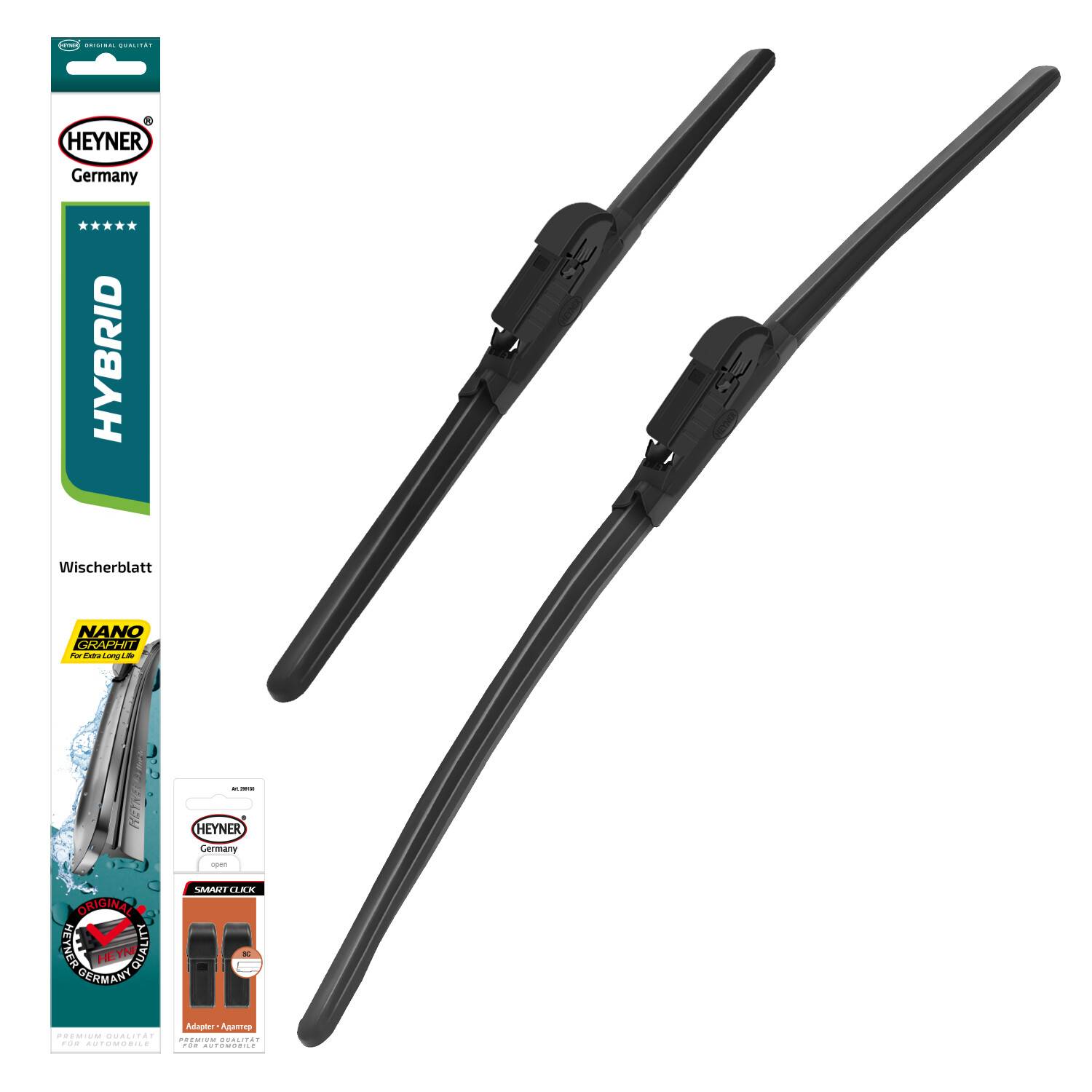 HEYNER® Scheibenwischer komp. mit LEAPMOTOR C10 (03.2024 - 03.2026) HYBRID Flachbalkenwischer