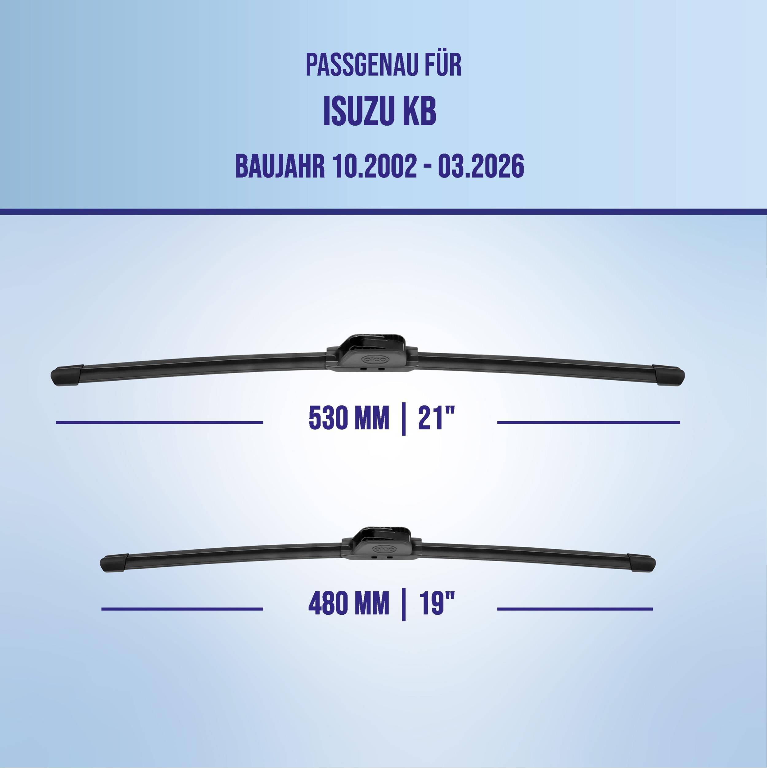 alca® Scheibenwischer ideal für ISUZU KB (10.2002 - 03.2026) U-FLAT Flachbalkenwischer