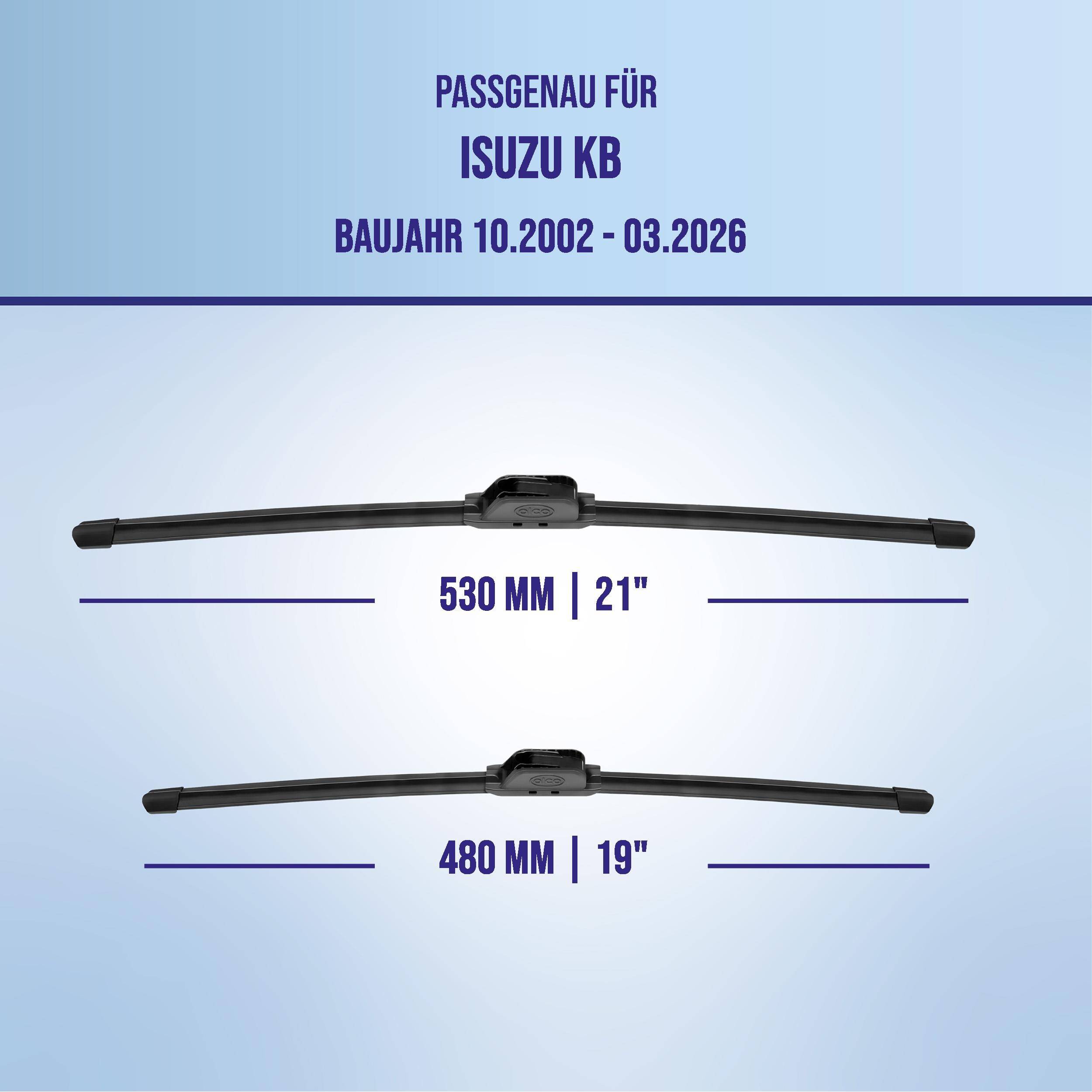 alca® Scheibenwischer ideal für ISUZU KB (10.2002 - 05.2026) U-FLAT Flachbalkenwischer