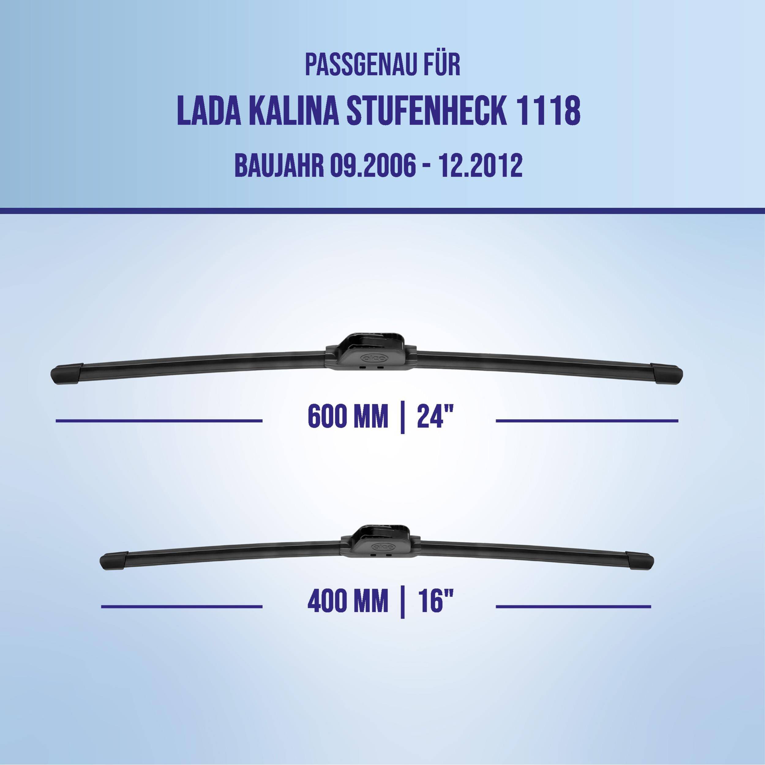 alca® Scheibenwischer ideal für LADA KALINA Stufenheck (09.2006 - 12.2012) U-FLAT Flachbalkenwischer