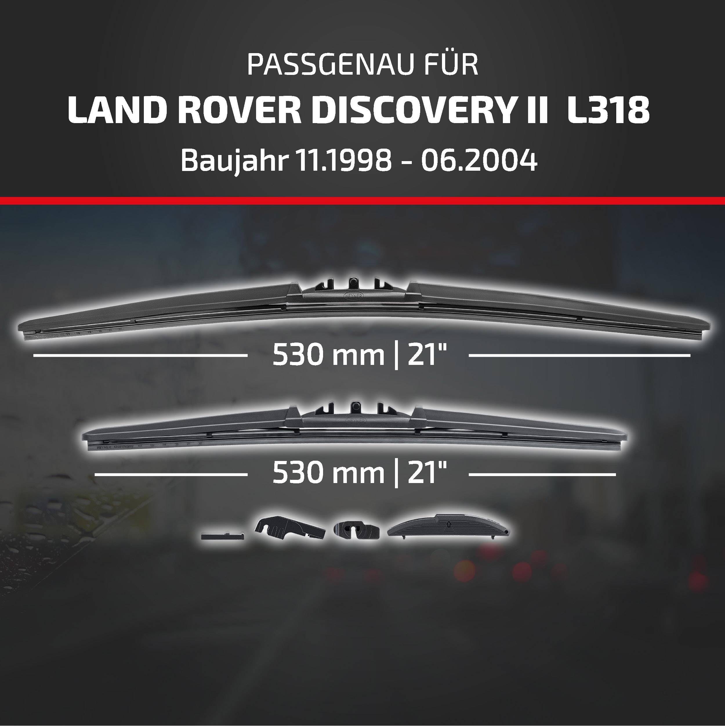 HEYNER® Scheibenwischer für LAND ROVER DISCOVERY II (11.1998 - 06.2004) HYBRID Flachbalkenwischer