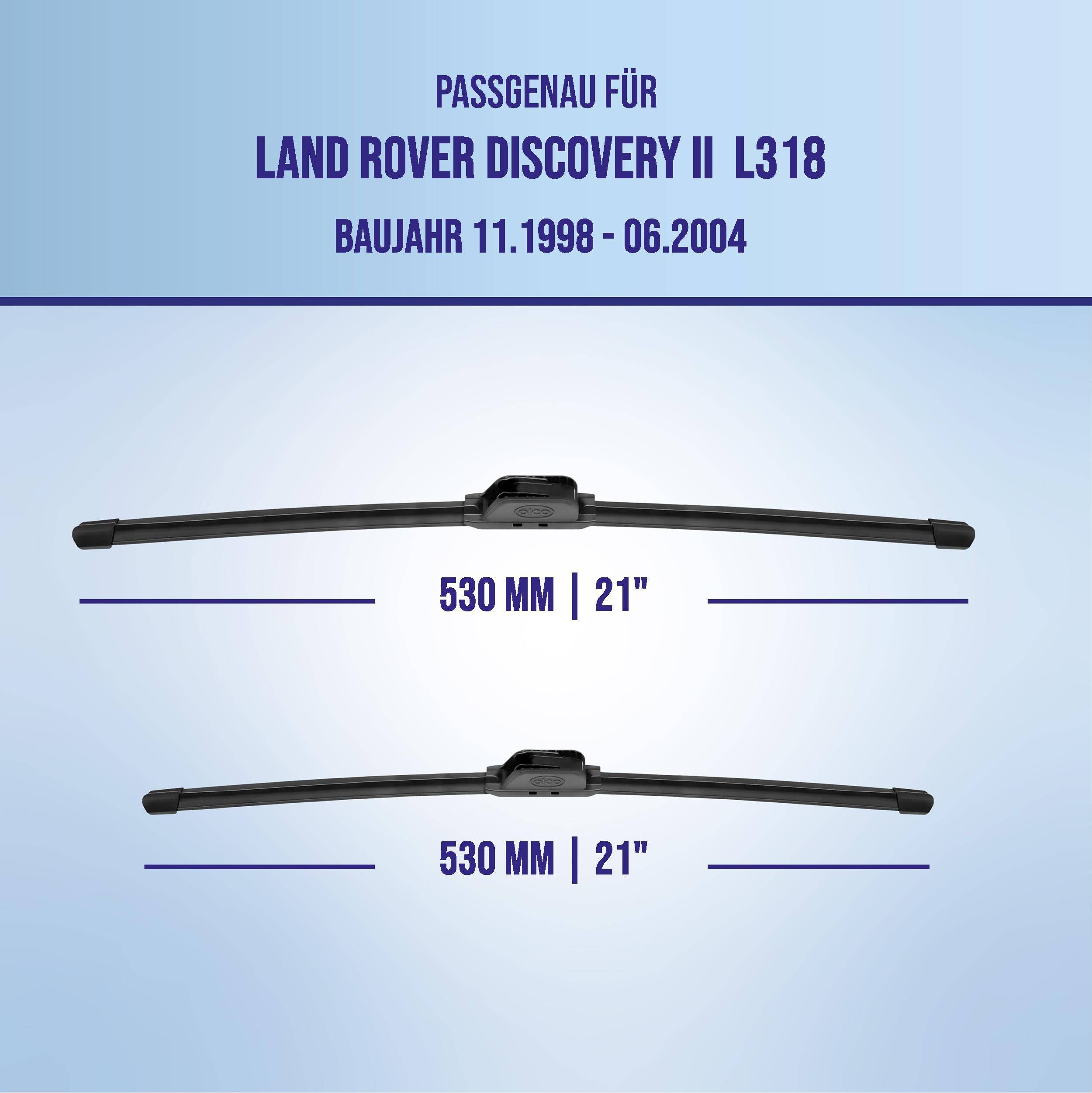 alca® Scheibenwischer ideal für LAND ROVER DISCOVERY II (11.1998 - 06.2004) U-FLAT Flachbalkenwischer