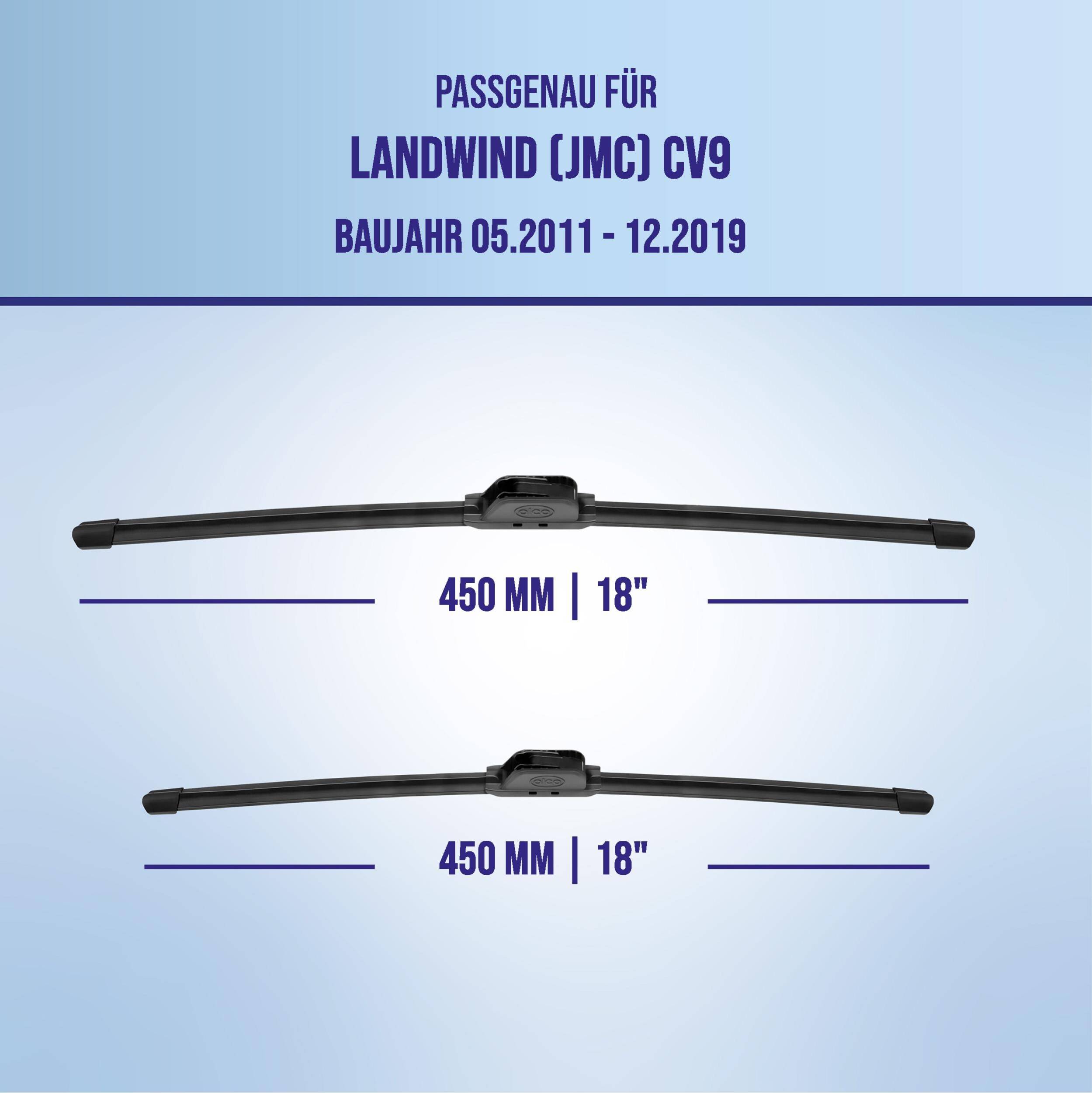 alca® Scheibenwischer ideal für LANDWIND (JMC) CV9 (05.2011 - 12.2019) U-FLAT Flachbalkenwischer