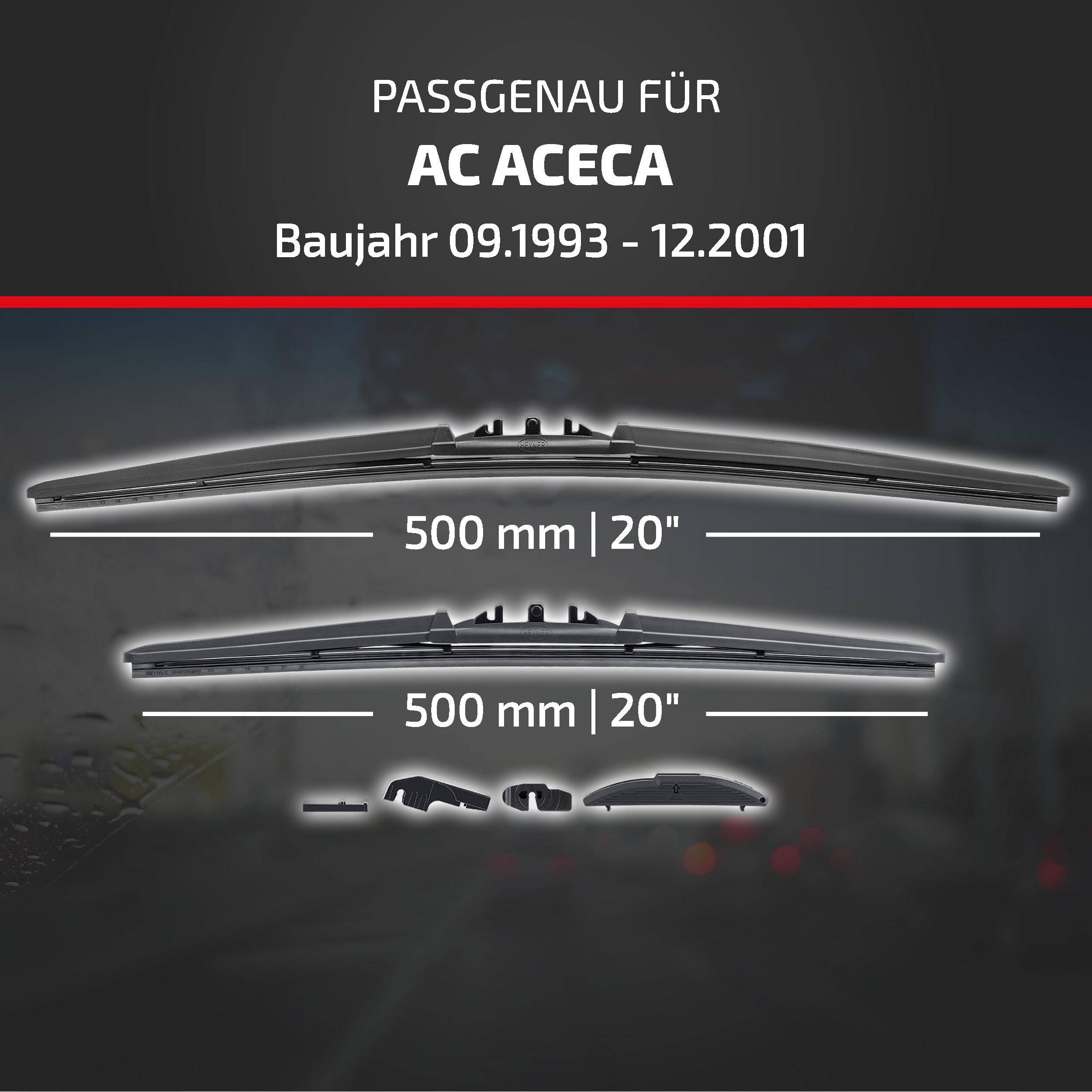 HEYNER® Scheibenwischer komp. mit AC ACECA (09.1993 - 12.2001) HYBRID Flachbalkenwischer