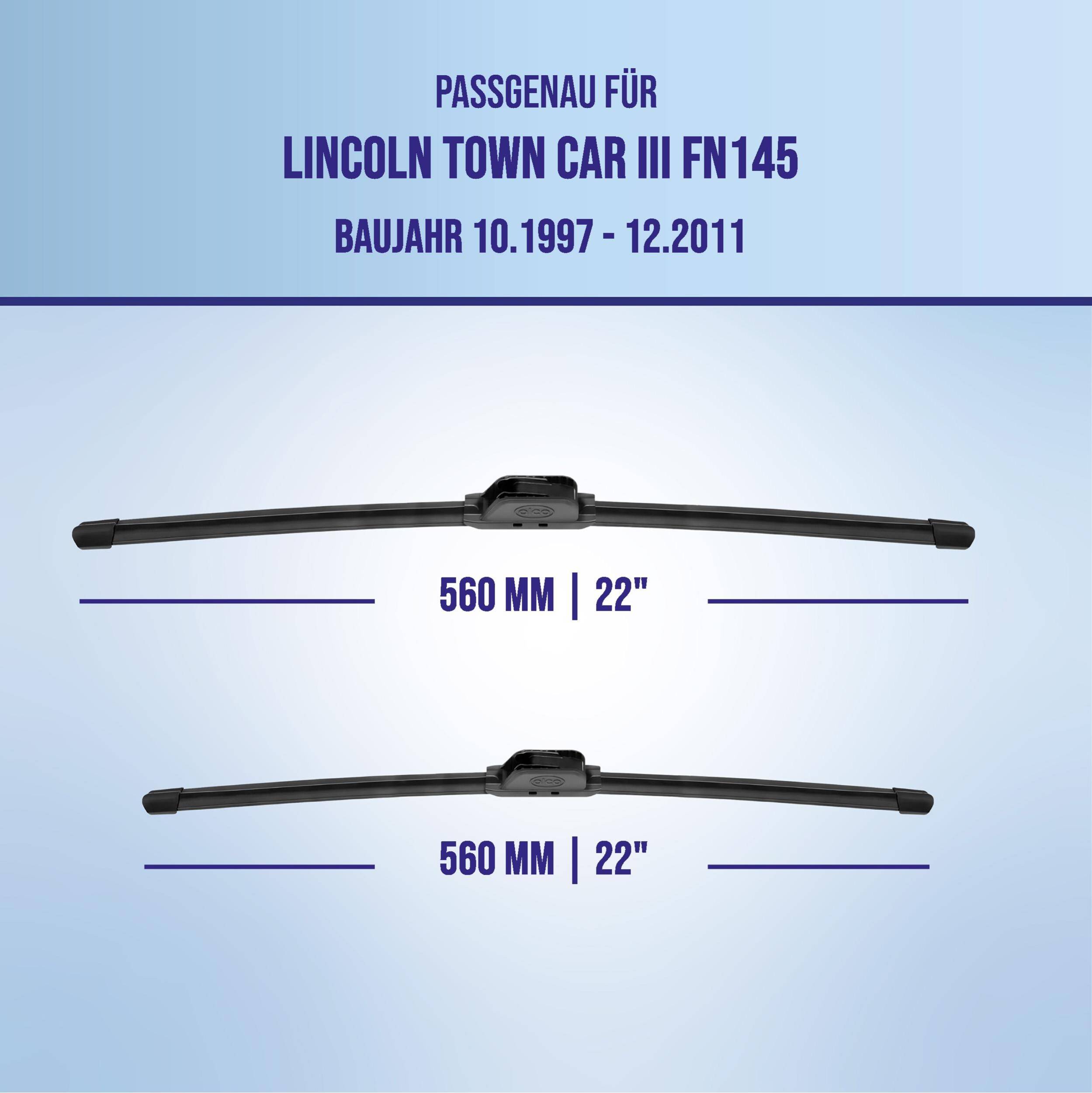 alca® Scheibenwischer ideal für LINCOLN TOWN CAR III (10.1997 - 12.2011) U-FLAT Flachbalkenwischer