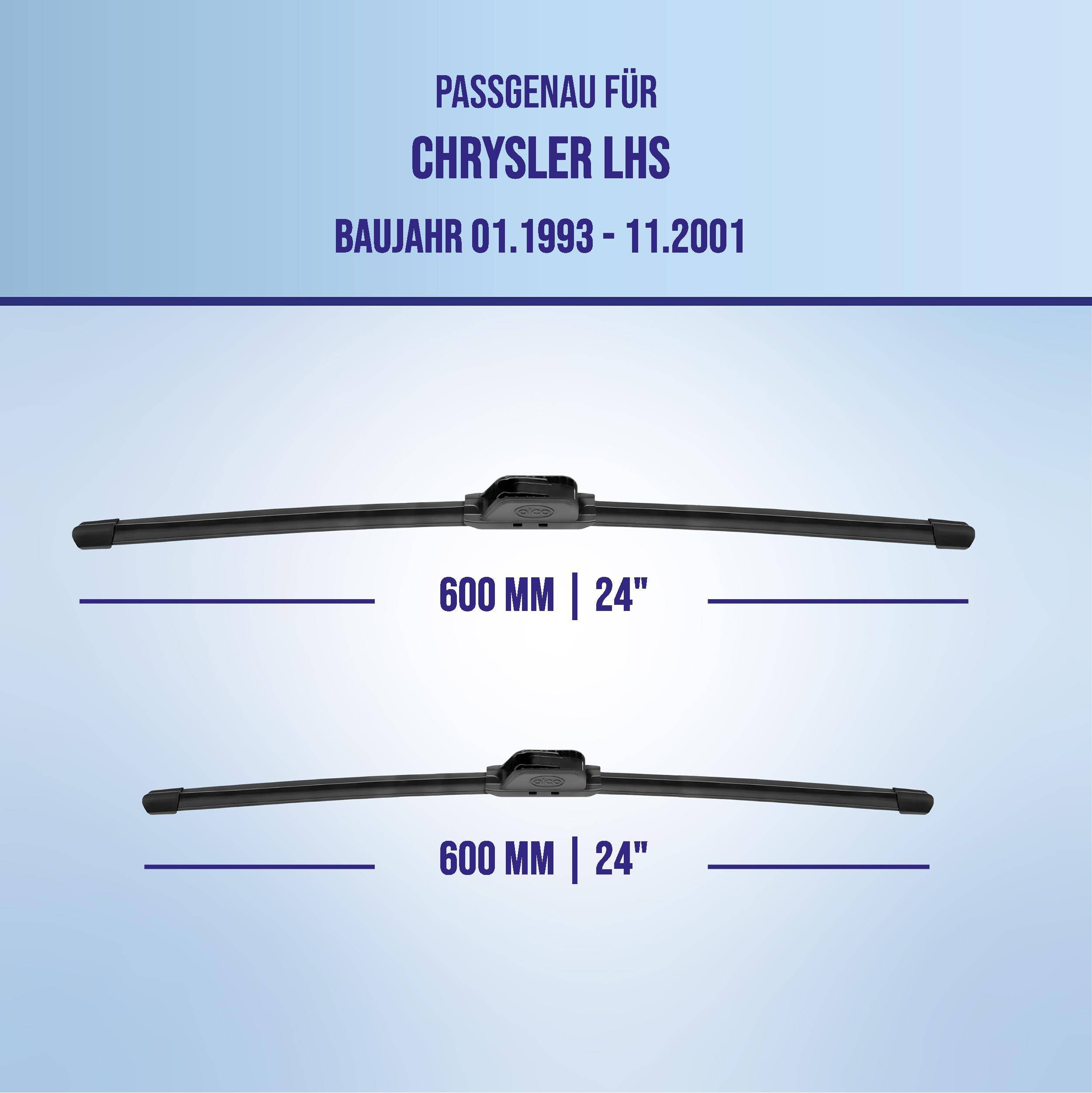 alca® Scheibenwischer ideal für CHRYSLER LHS (01.1993 - 11.2001) U-FLAT Flachbalkenwischer