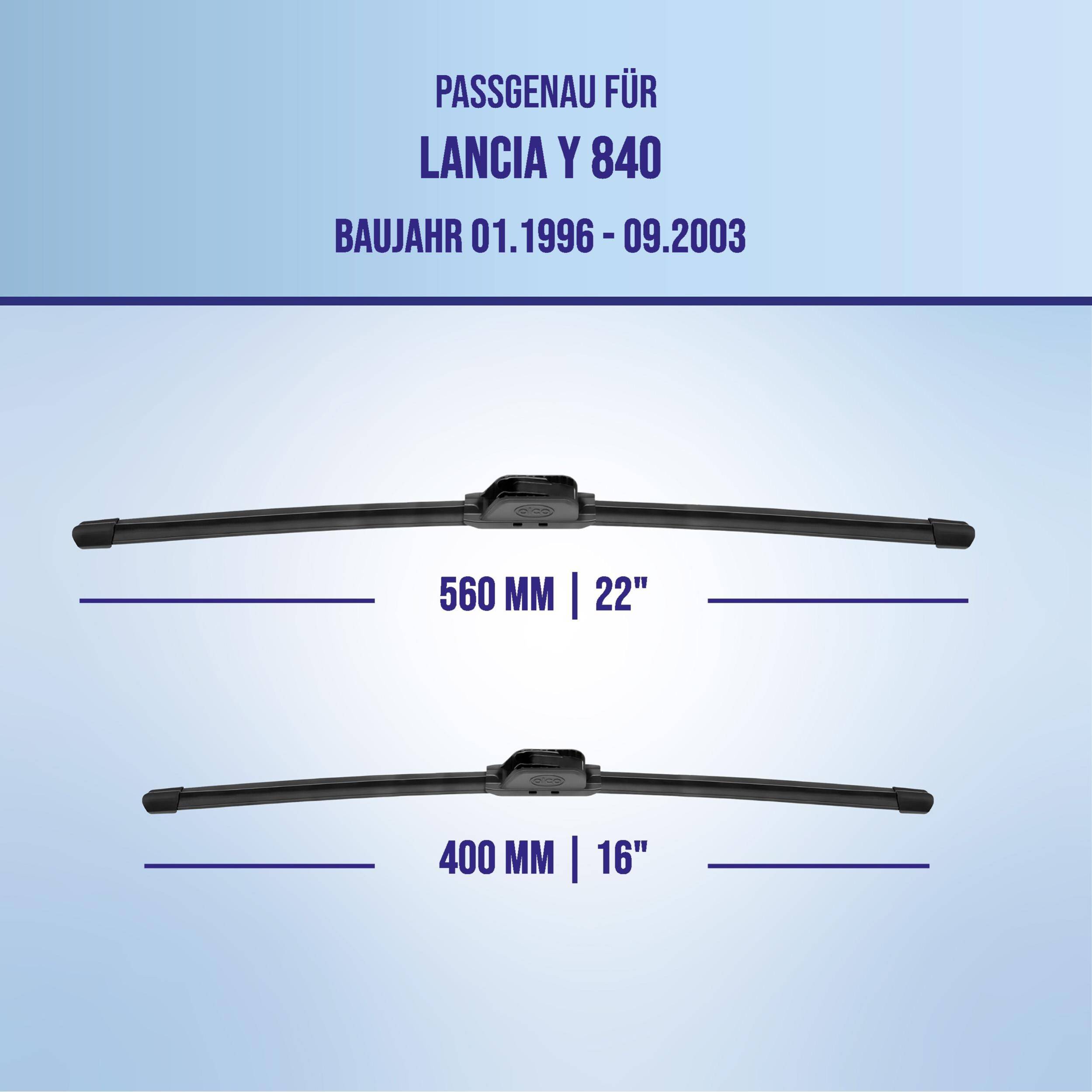 alca® Scheibenwischer ideal für LANCIA Y (01.1996 - 09.2003) U-FLAT Flachbalkenwischer