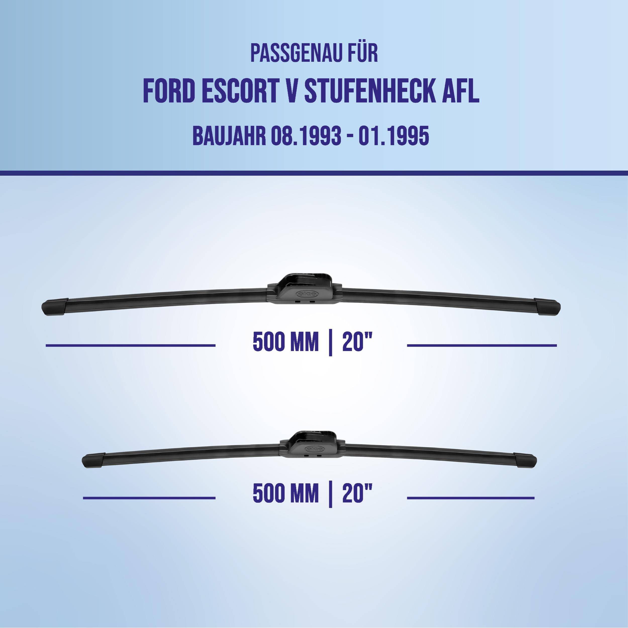 alca® Scheibenwischer ideal für FORD ESCORT V Stufenheck (08.1993 - 01.1995) U-FLAT Flachbalkenwischer