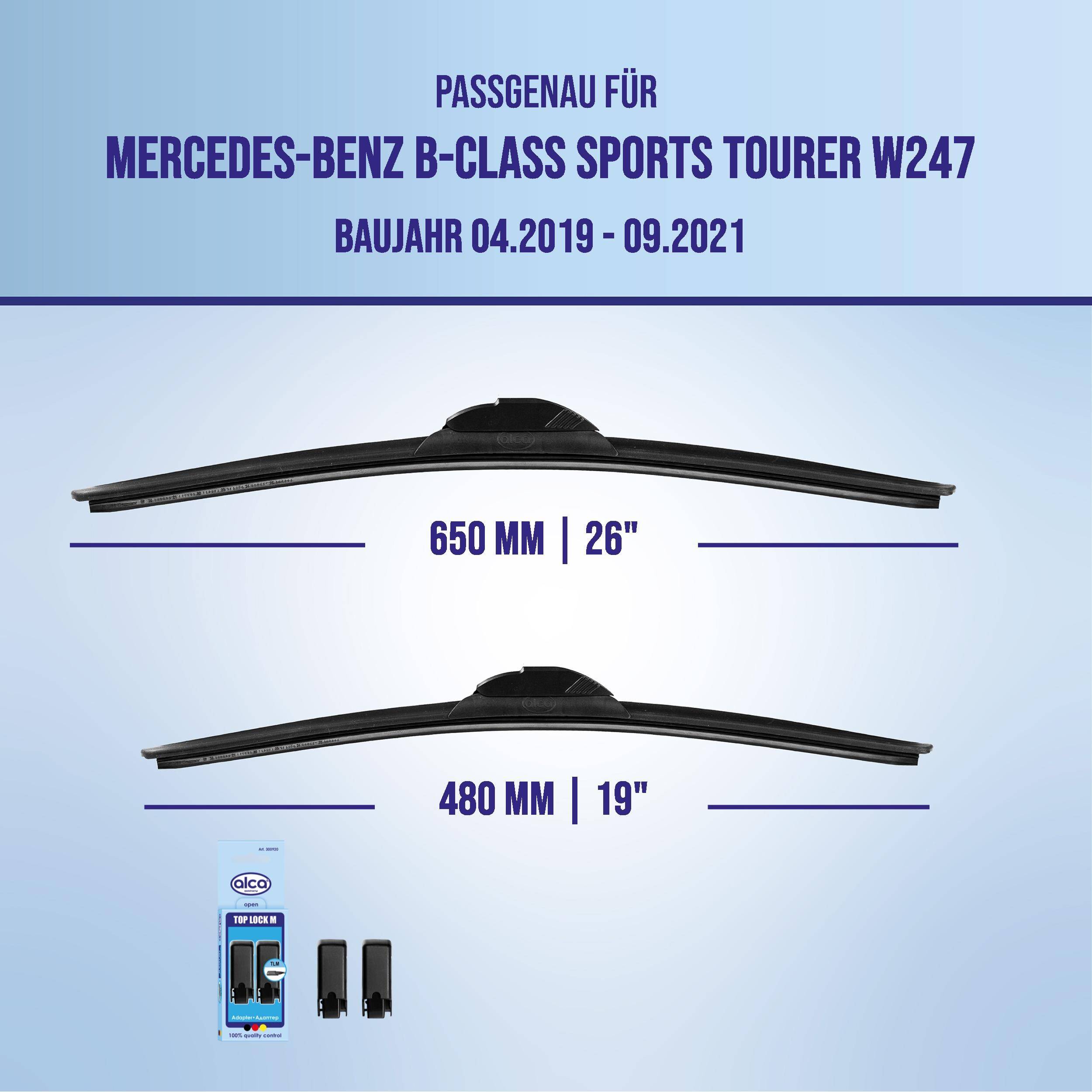 alca® Scheibenwischer für MERCEDES-BENZ B-CLASS Sports Tourer 04.2019 - 09.2021, SUPER FLAT