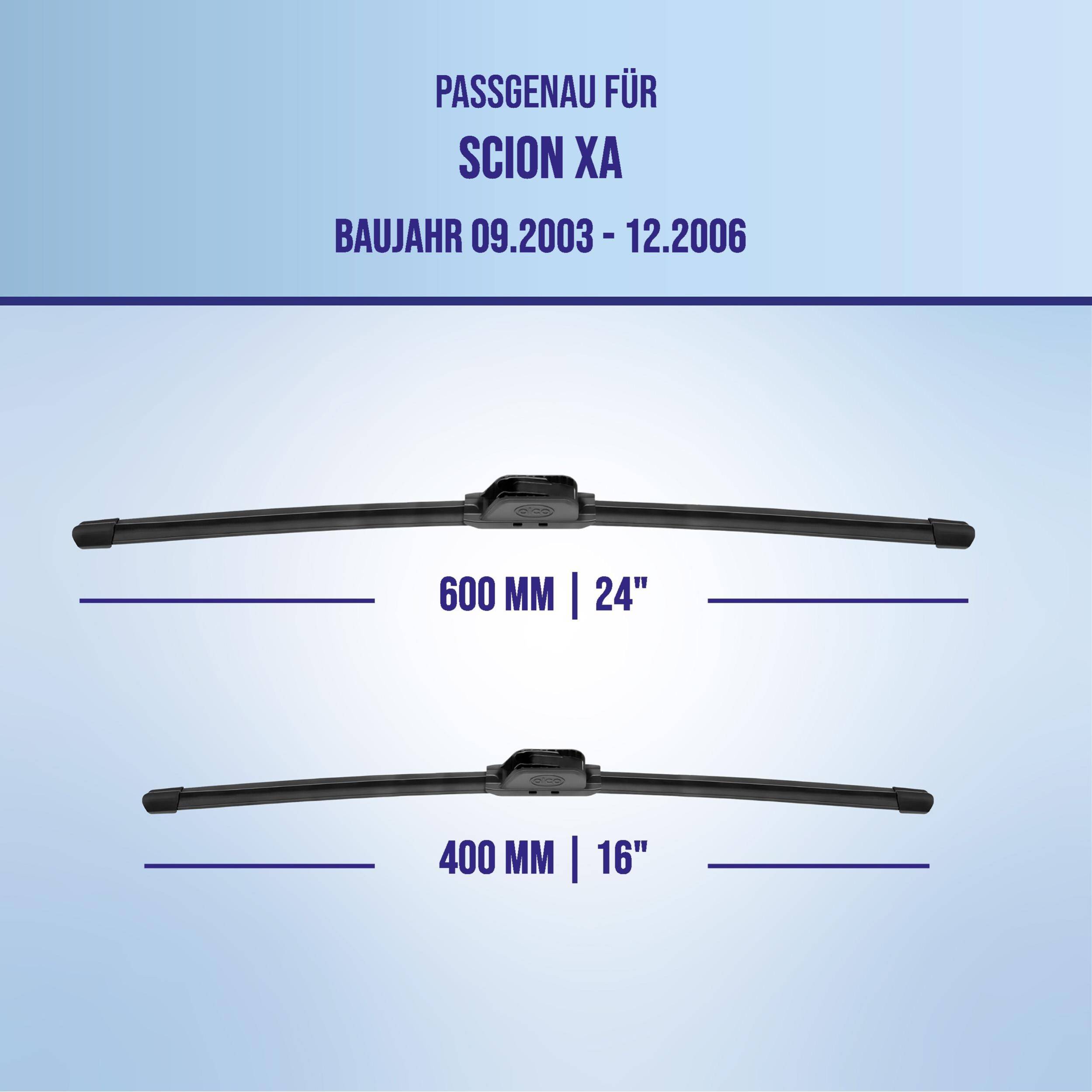 alca® Scheibenwischer ideal für SCION xA (09.2003 - 12.2006) U-FLAT Flachbalkenwischer