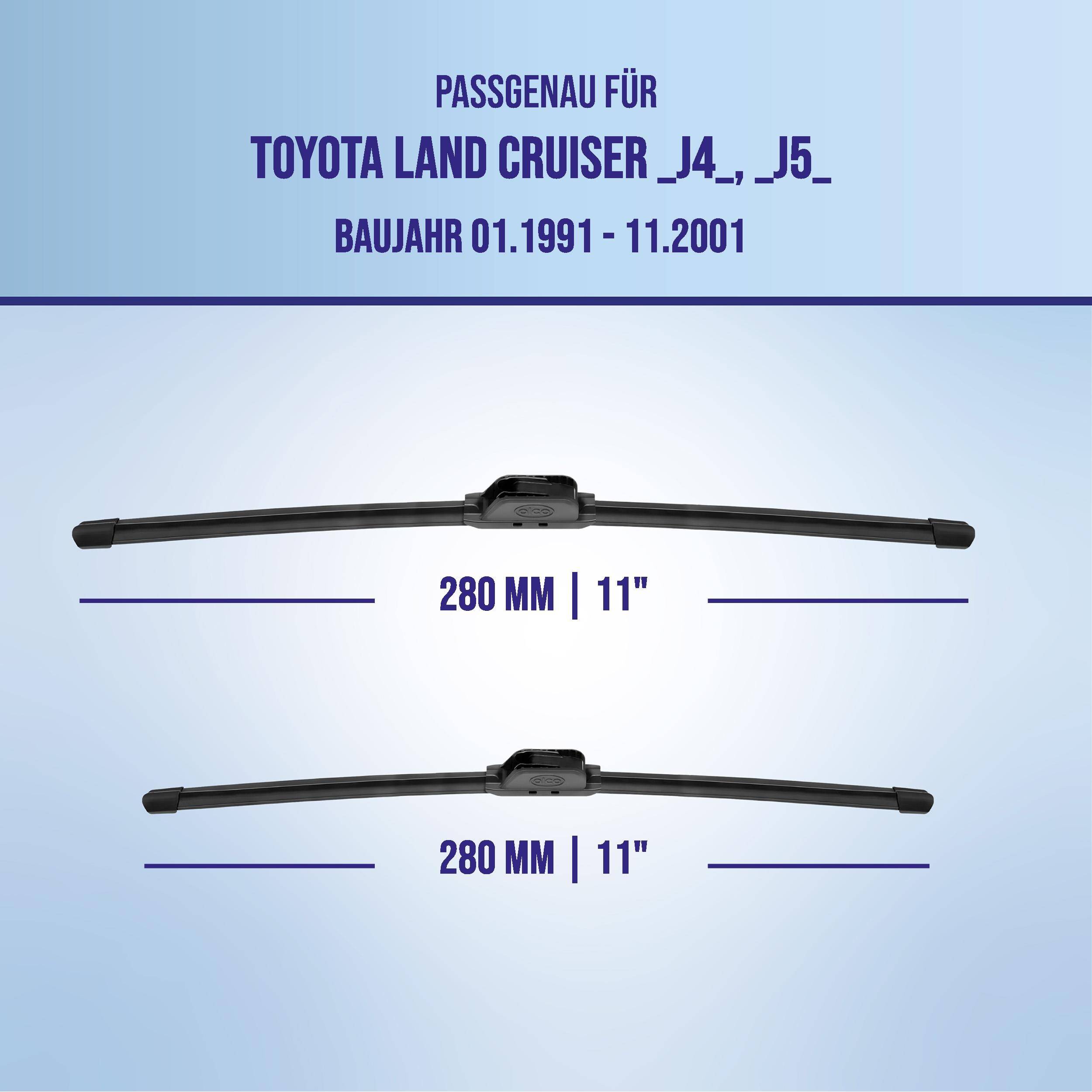 alca® Scheibenwischer für TOYOTA LAND CRUISER 01.1991 - 11.2001, U-FLAT Flachbalkenwischer,