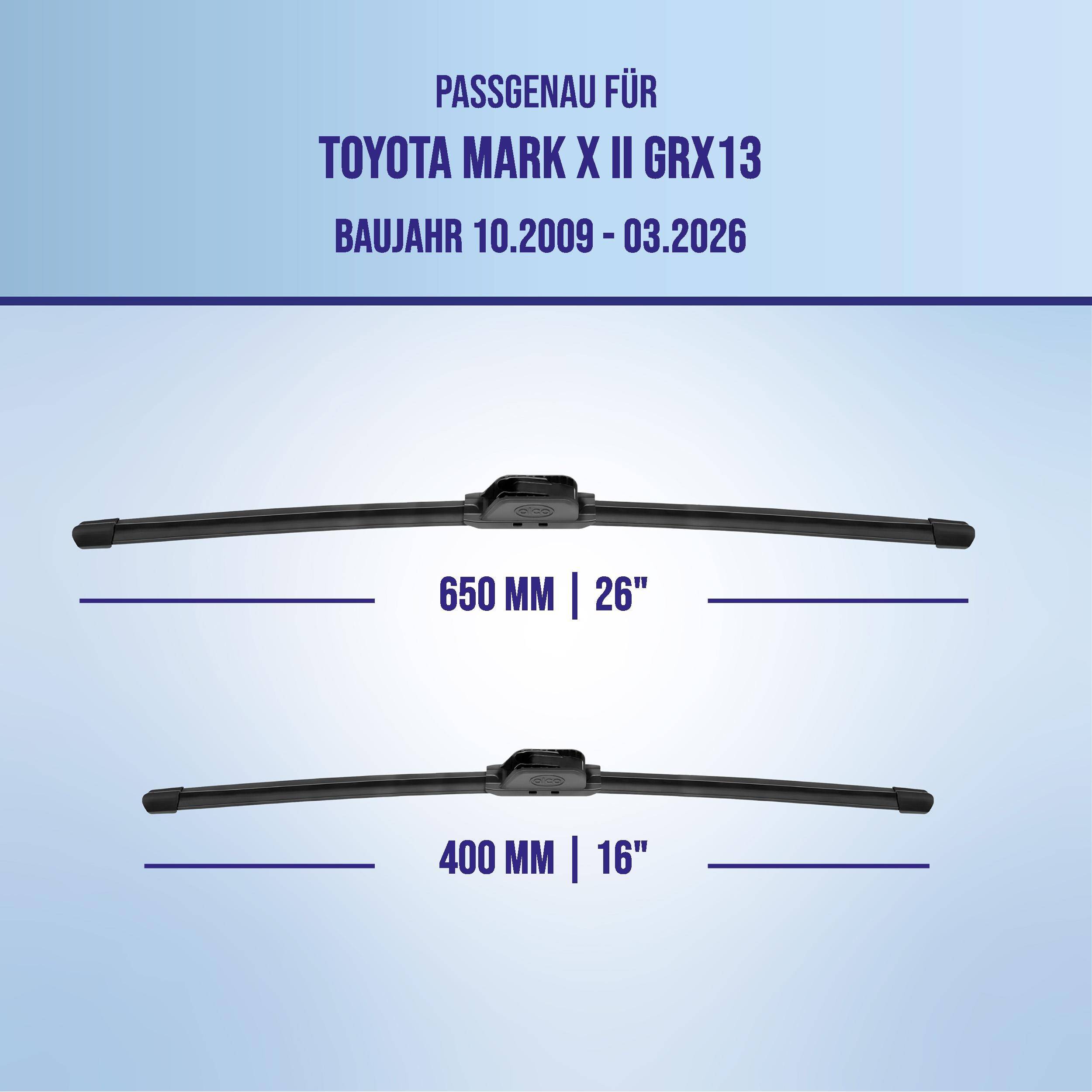 alca® Scheibenwischer ideal für TOYOTA MARK X II (10.2009 - 04.2026) U-FLAT Flachbalkenwischer