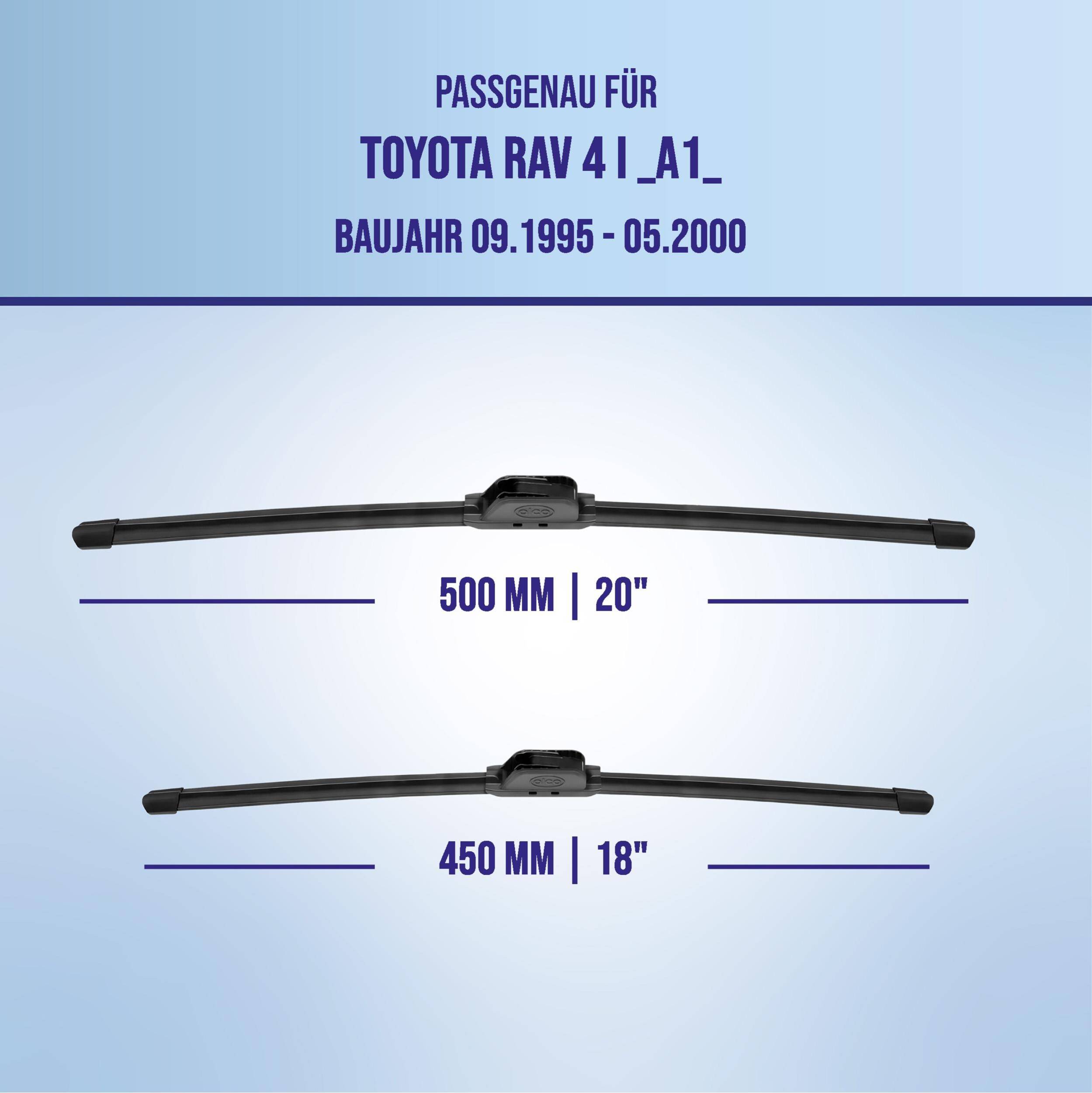 alca® Scheibenwischer ideal für TOYOTA RAV 4 I (09.1995 - 05.2000) U-FLAT Flachbalkenwischer