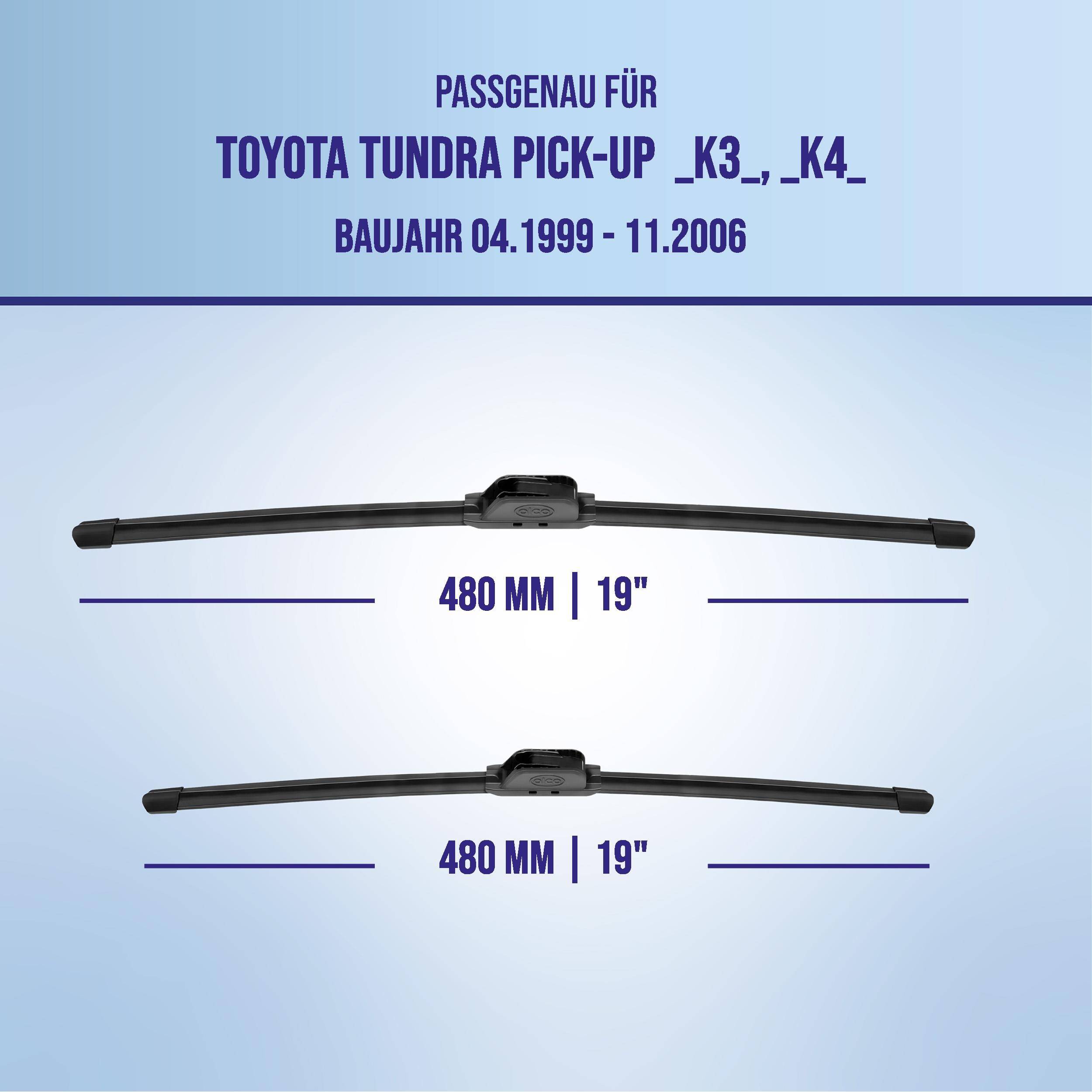 alca® Scheibenwischer für TOYOTA TUNDRA Pick-up 04.1999 - 11.2006, U-FLAT Flachbalkenwischer,